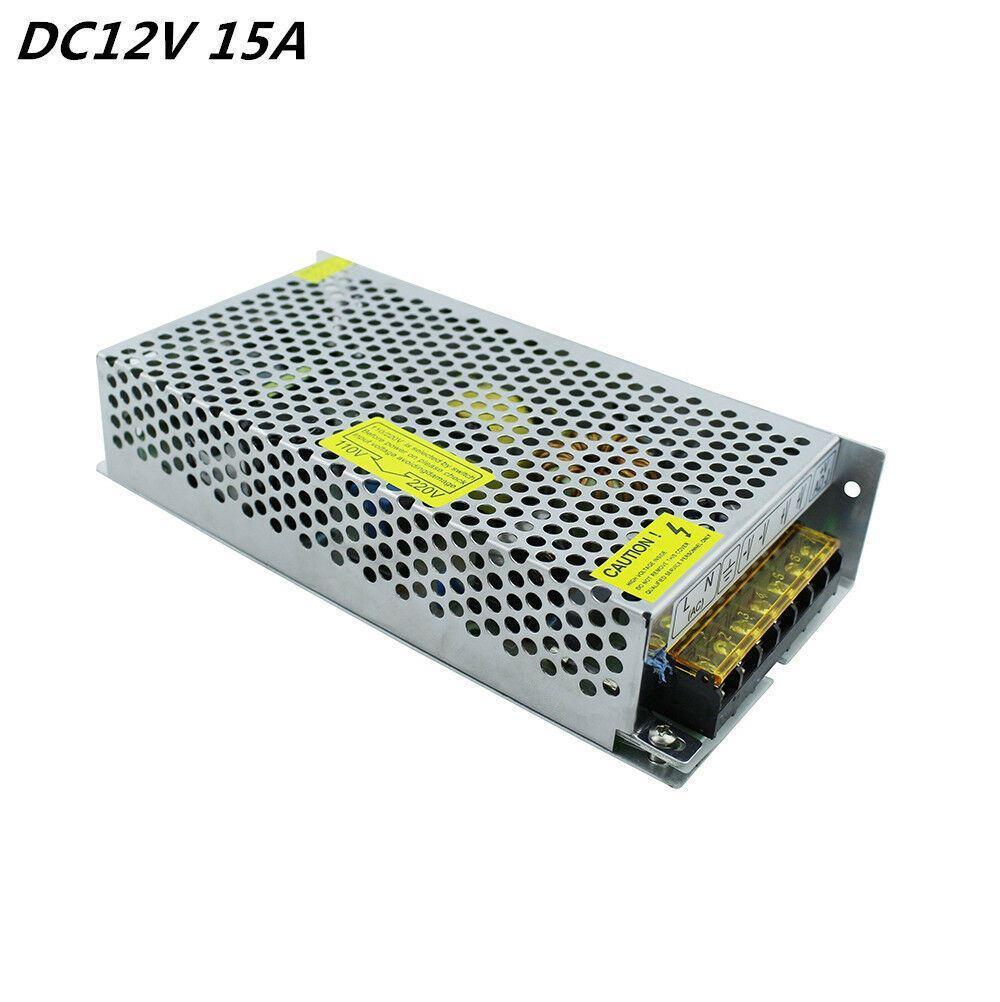 DC 12V 1 Amp - 60 Amp Switching Power Supply for LED strips and CCTV, featuring a durable metal casing and cooling fan.