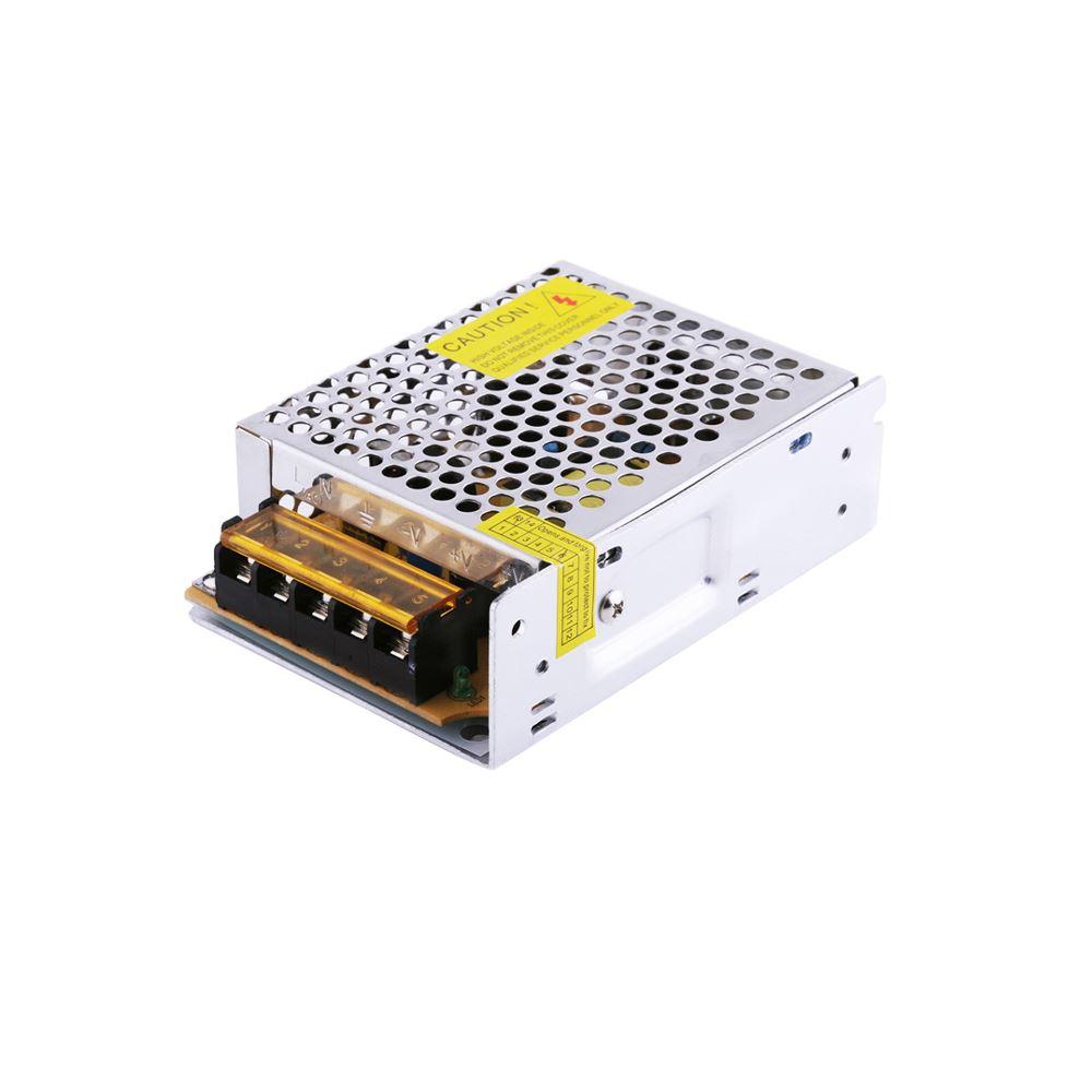 DC 12V 1 Amp - 60 Amp Switching Power Supply for LED strips and CCTV, featuring a durable metal casing and cooling fan.