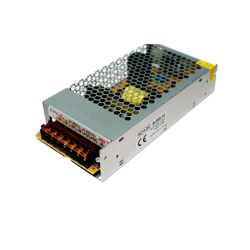 DC 12V 1 Amp - 60 Amp Switching Power Supply for LED strips and CCTV, featuring a durable metal casing and cooling fan.