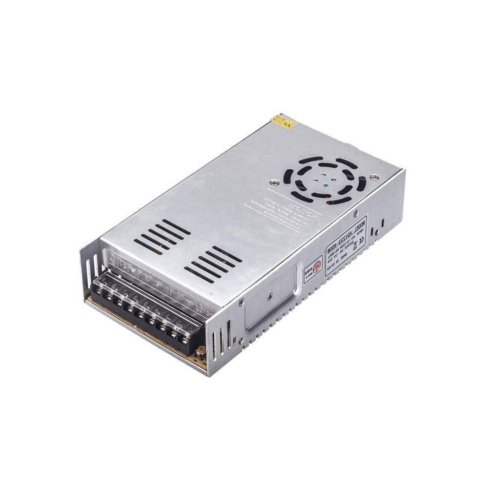 DC 12V 1 Amp - 60 Amp Switching Power Supply for LED strips and CCTV, featuring a durable metal casing and cooling fan.