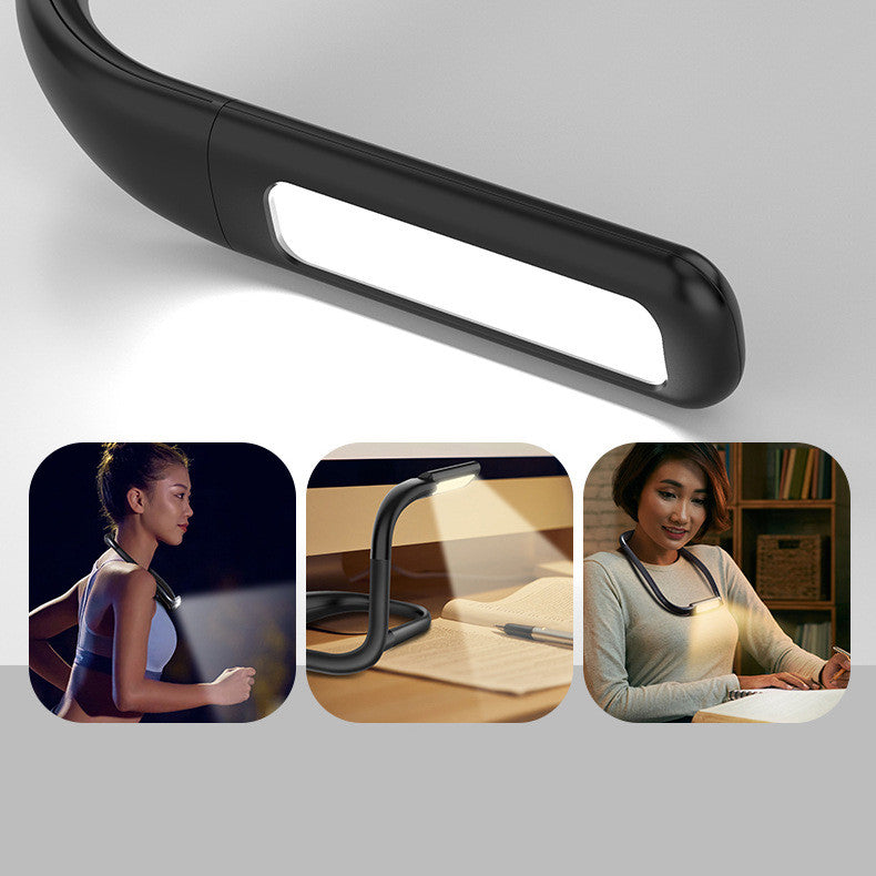 Dimmable Handsfree LED Neck Light with flexible design and adjustable lamp head, perfect for reading and hands-free use.