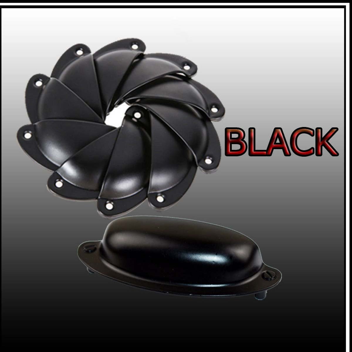 Antique Pull Shell Handle in black plating, showcasing elegant design and durable iron material.