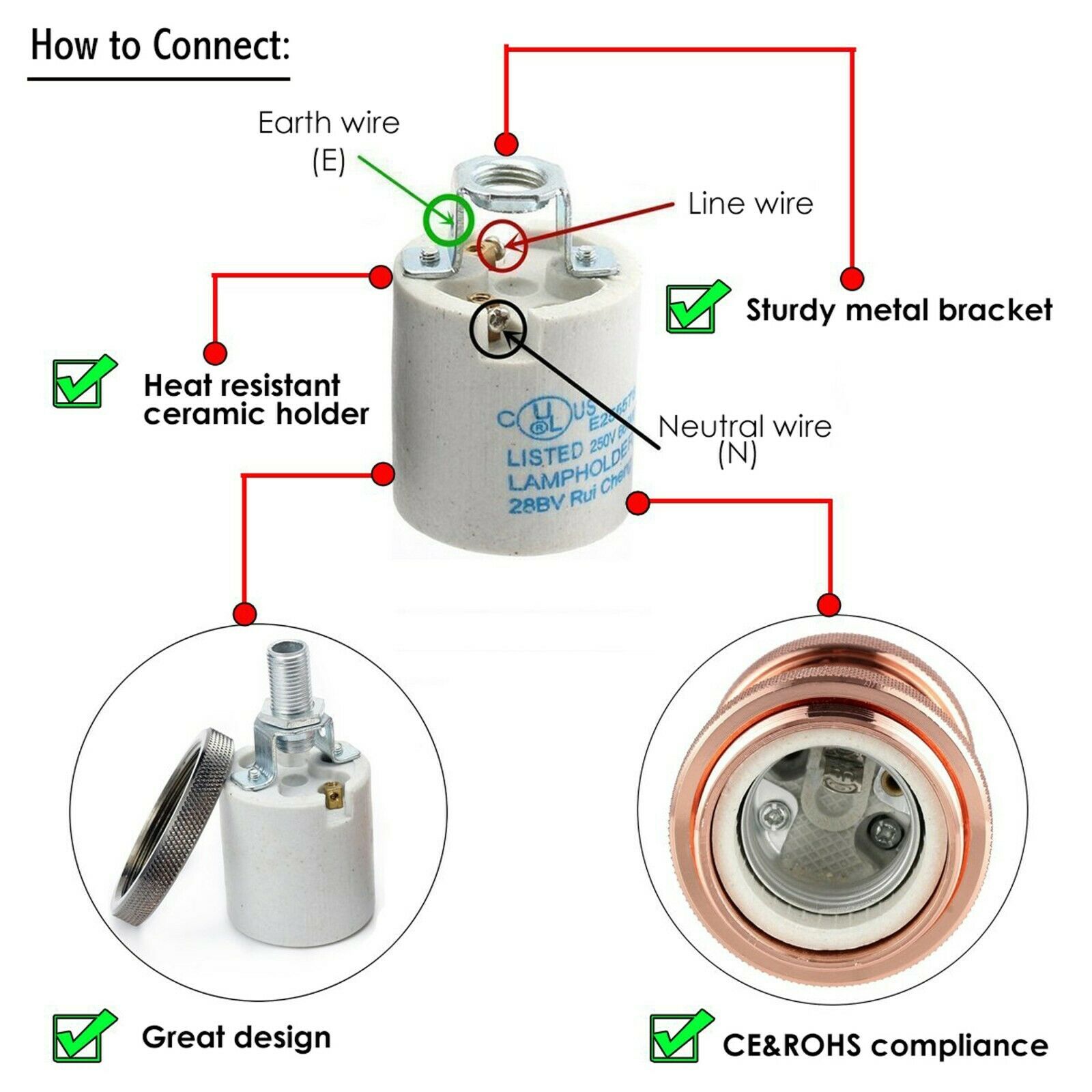 E26 Bulb Satin Nickel Socket Lamp Holder showcasing its vintage design and durable metal construction.