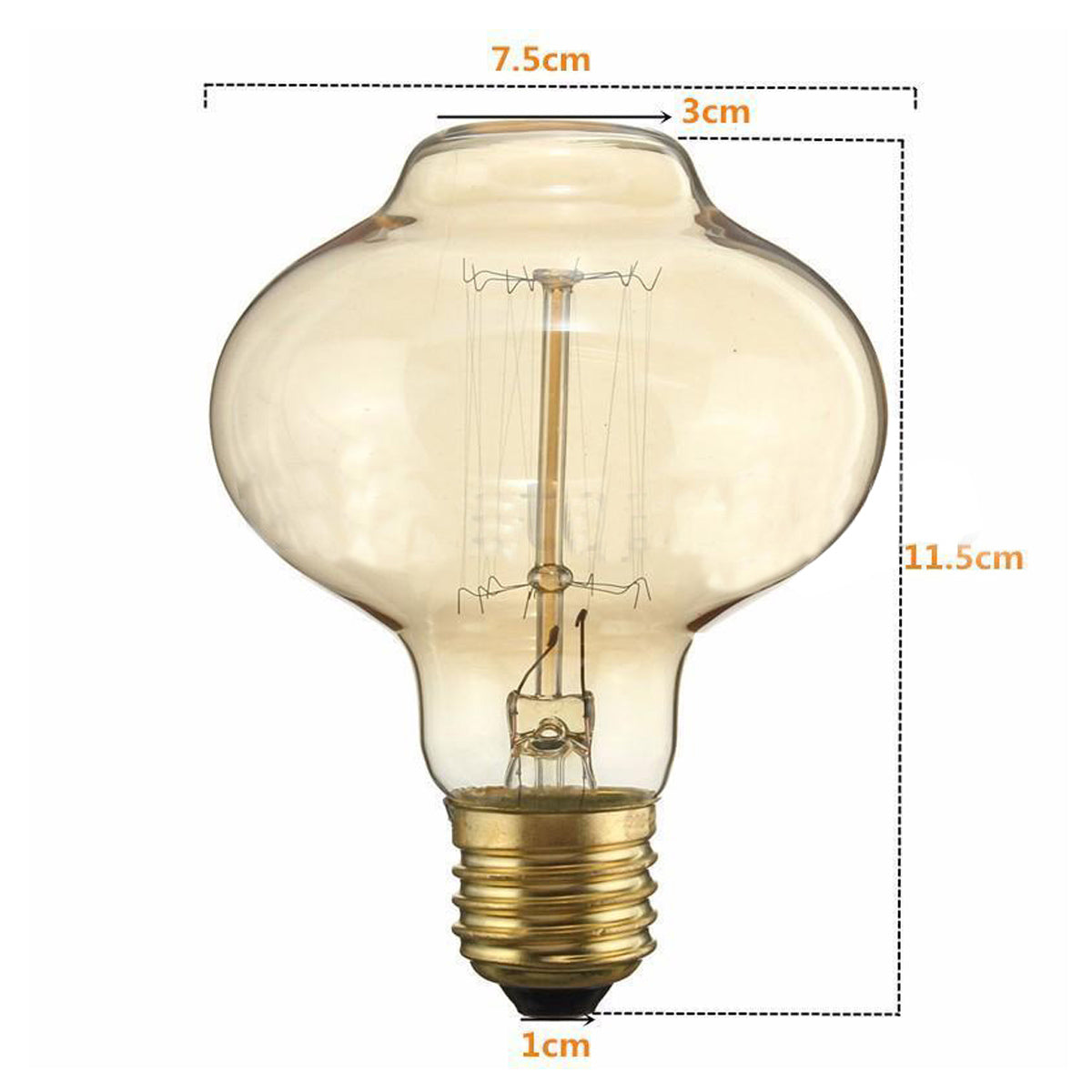 E26 MushRoom 60W Vintage Retro Industrial Filament Bulb showcasing its unique design and warm yellow glow.