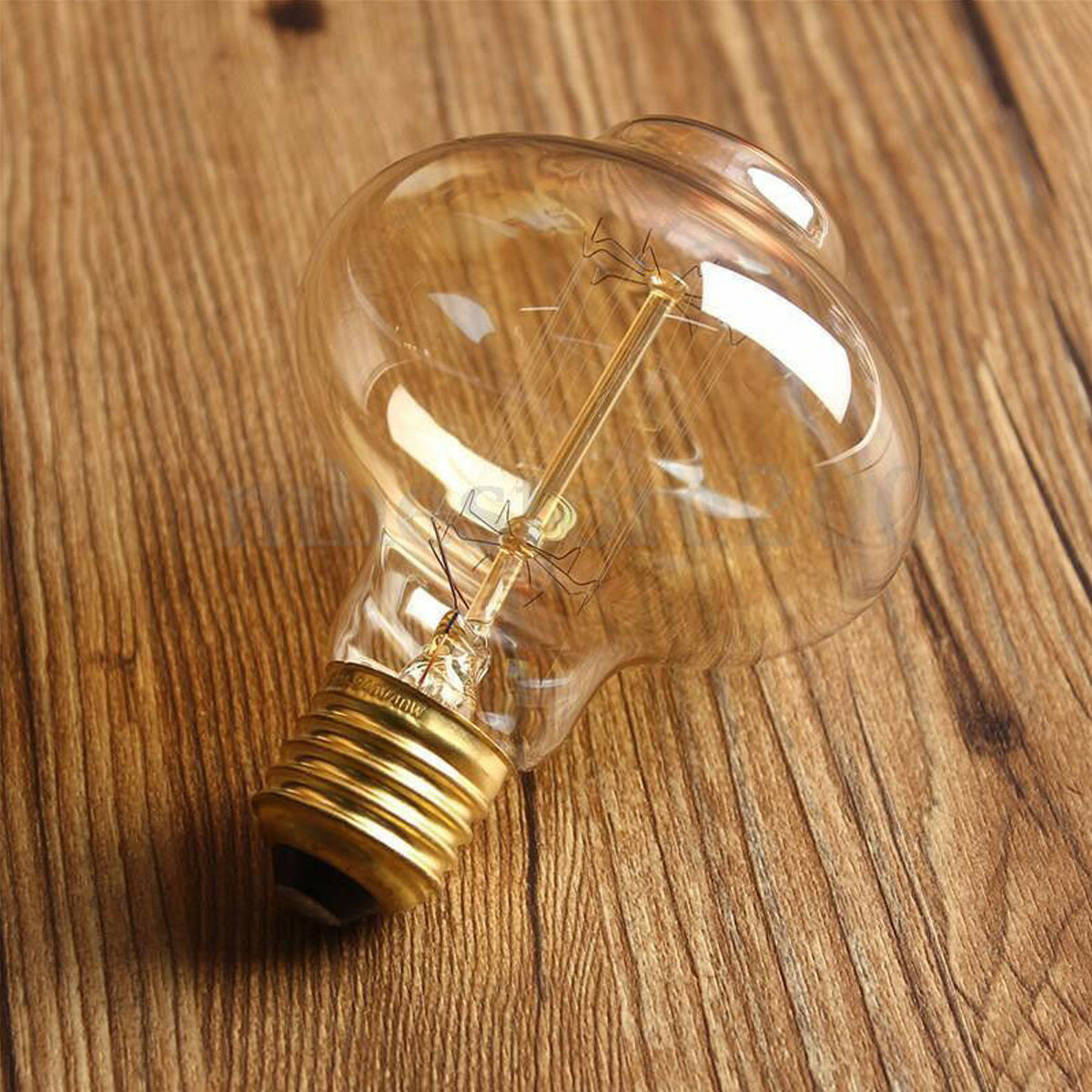 E26 MushRoom 60W Vintage Retro Industrial Filament Bulb showcasing its unique design and warm yellow glow.