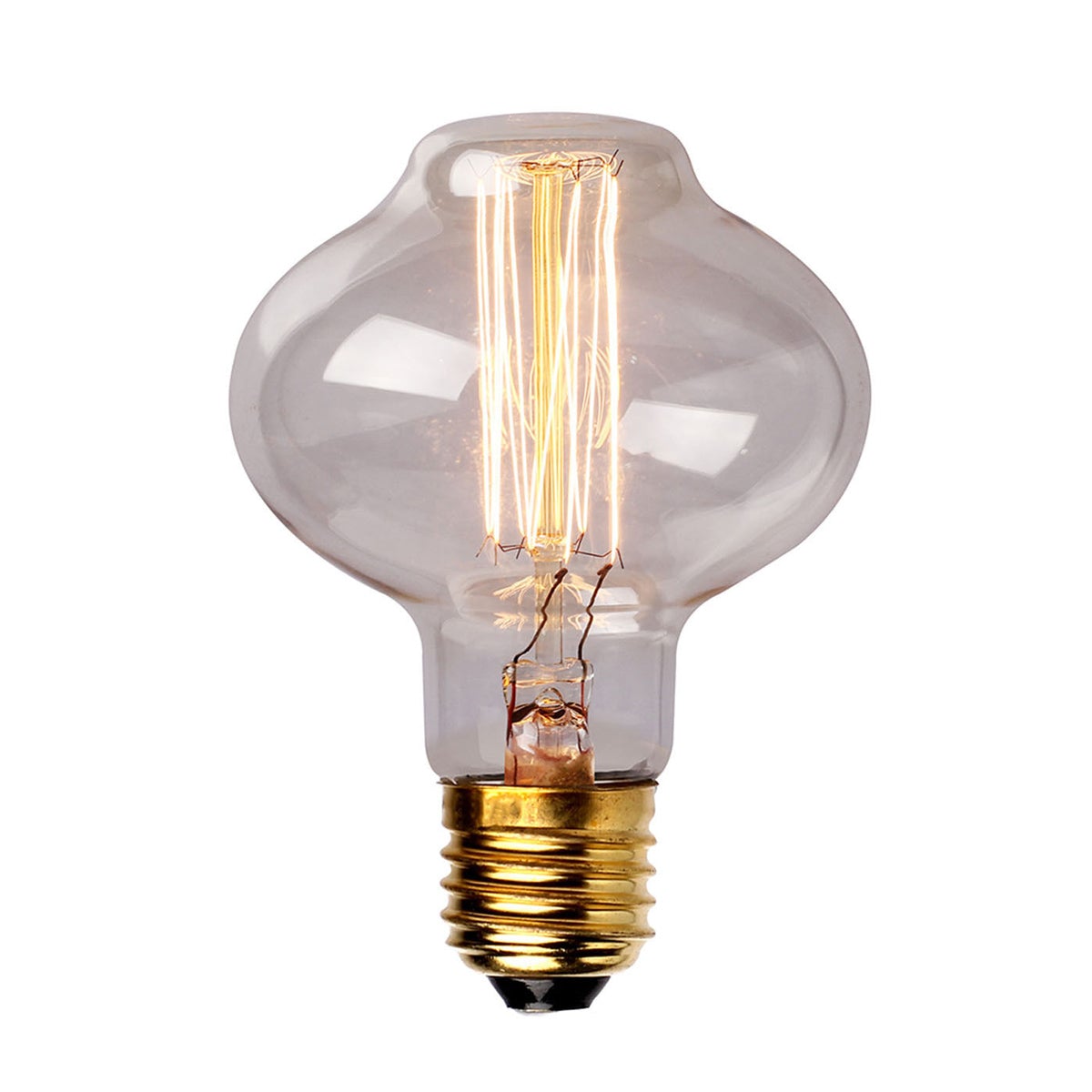 E26 MushRoom 60W Vintage Retro Industrial Filament Bulb with warm yellow light, showcasing its elegant design and E27 base.