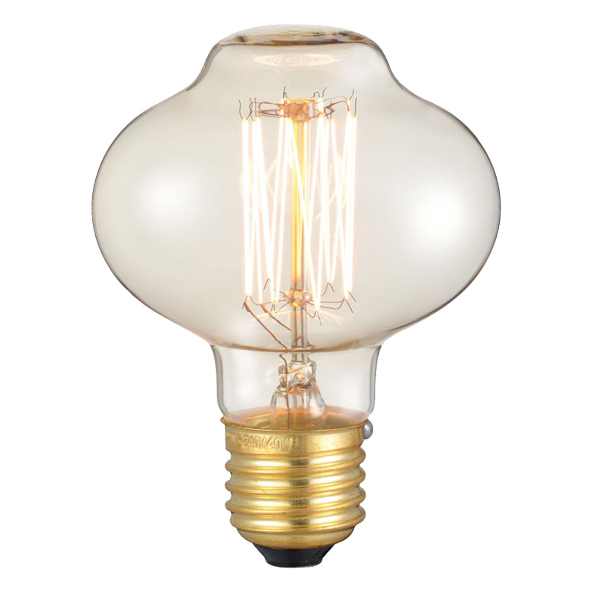 E26 MushRoom 60W Vintage Retro Industrial Filament Bulb with warm yellow light, showcasing its elegant design and E27 base.