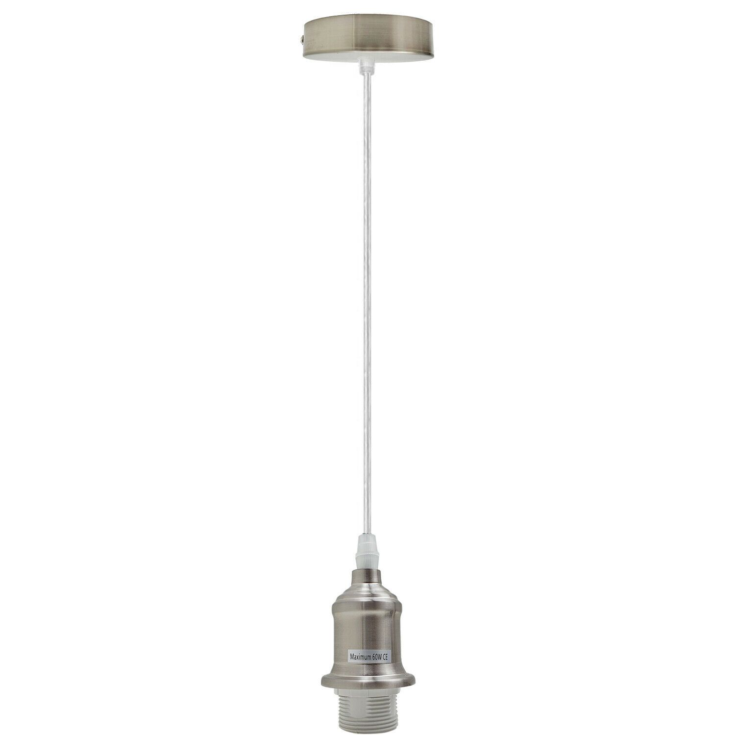 E27 Ceiling Rose Light Fitting showcasing a vintage industrial pendant lamp with a polished rustic finish and a long cord.