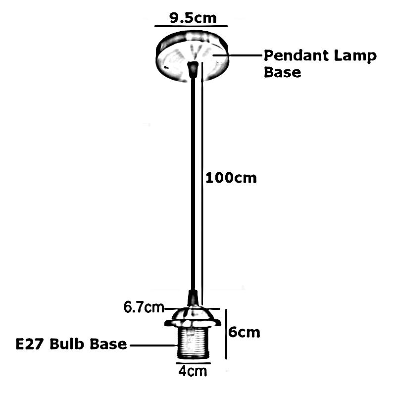 E27 Ceiling Rose White Light PVC Flex Pendant Lamp Holder with cable and ceiling rose, ideal for home and cafe decor.