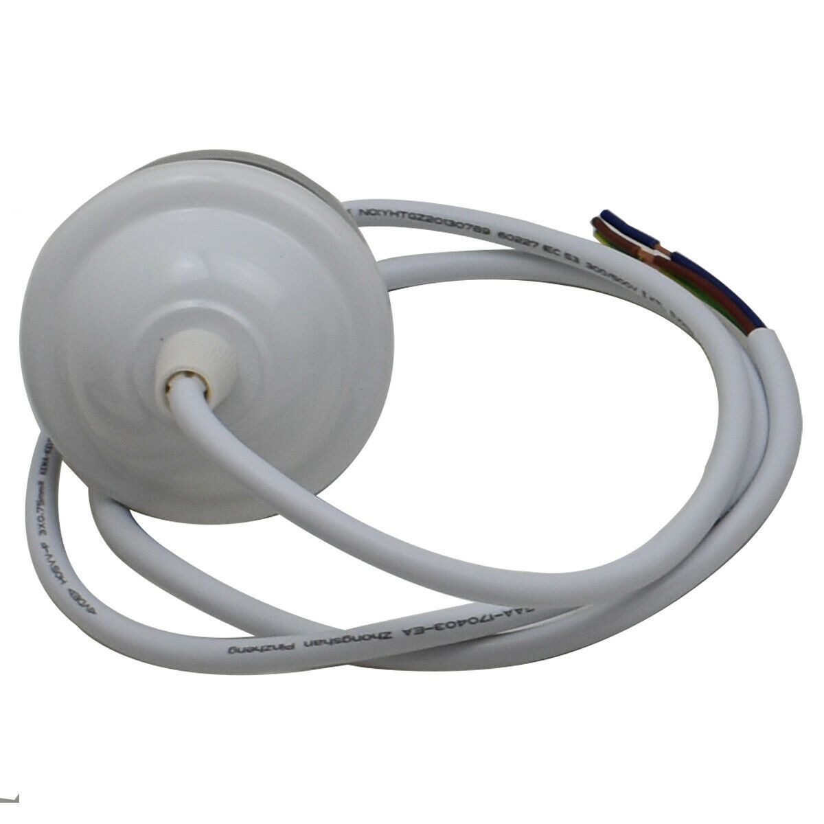 E27 Ceiling Rose White Light PVC Flex Pendant Lamp Holder with cable and ceiling rose, ideal for home and cafe decor.