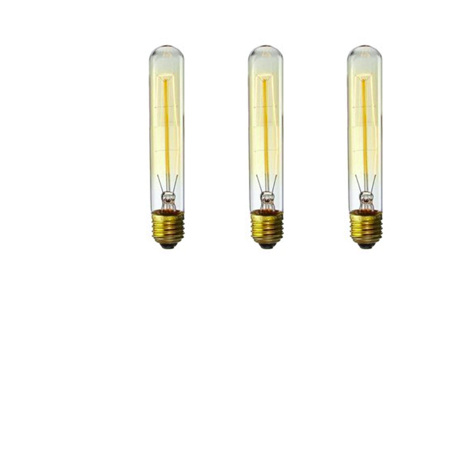 E27 T130 60W Dimmable Vintage Light Filament Bulb showcasing its warm yellow glow and vintage design.