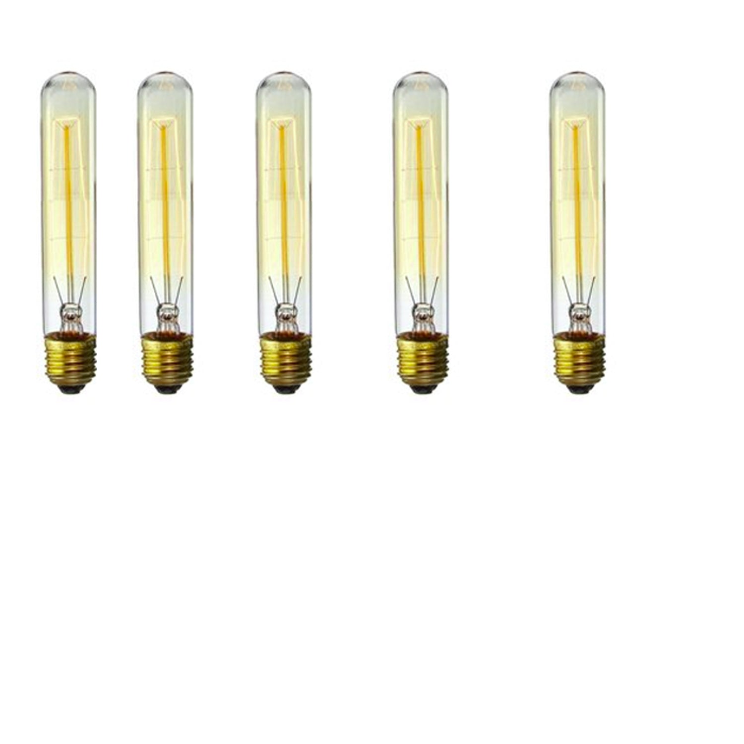 E27 T130 60W Dimmable Vintage Light Filament Bulb showcasing its warm yellow glow and vintage design.