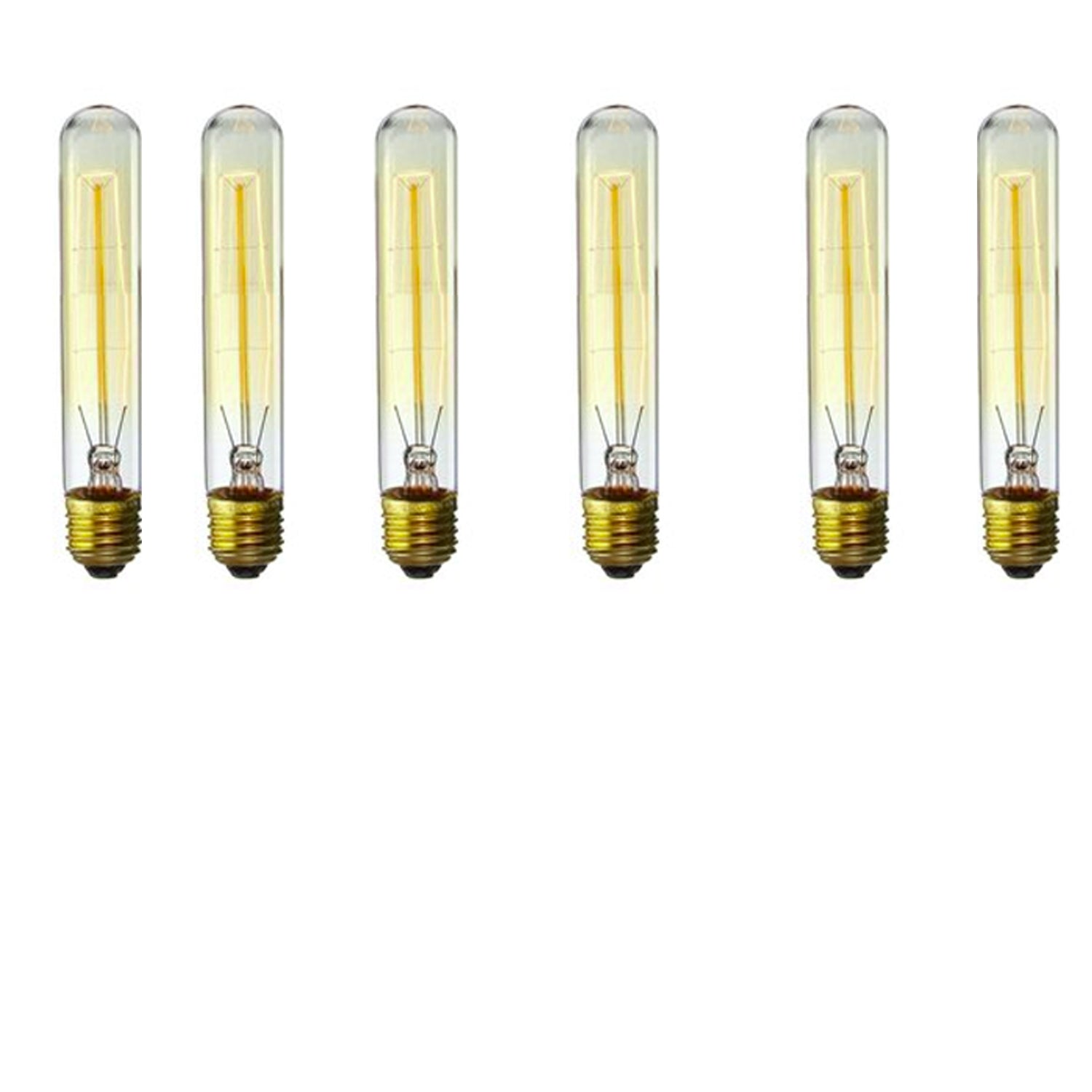 E27 T130 60W Dimmable Vintage Light Filament Bulb showcasing its warm yellow glow and vintage design.