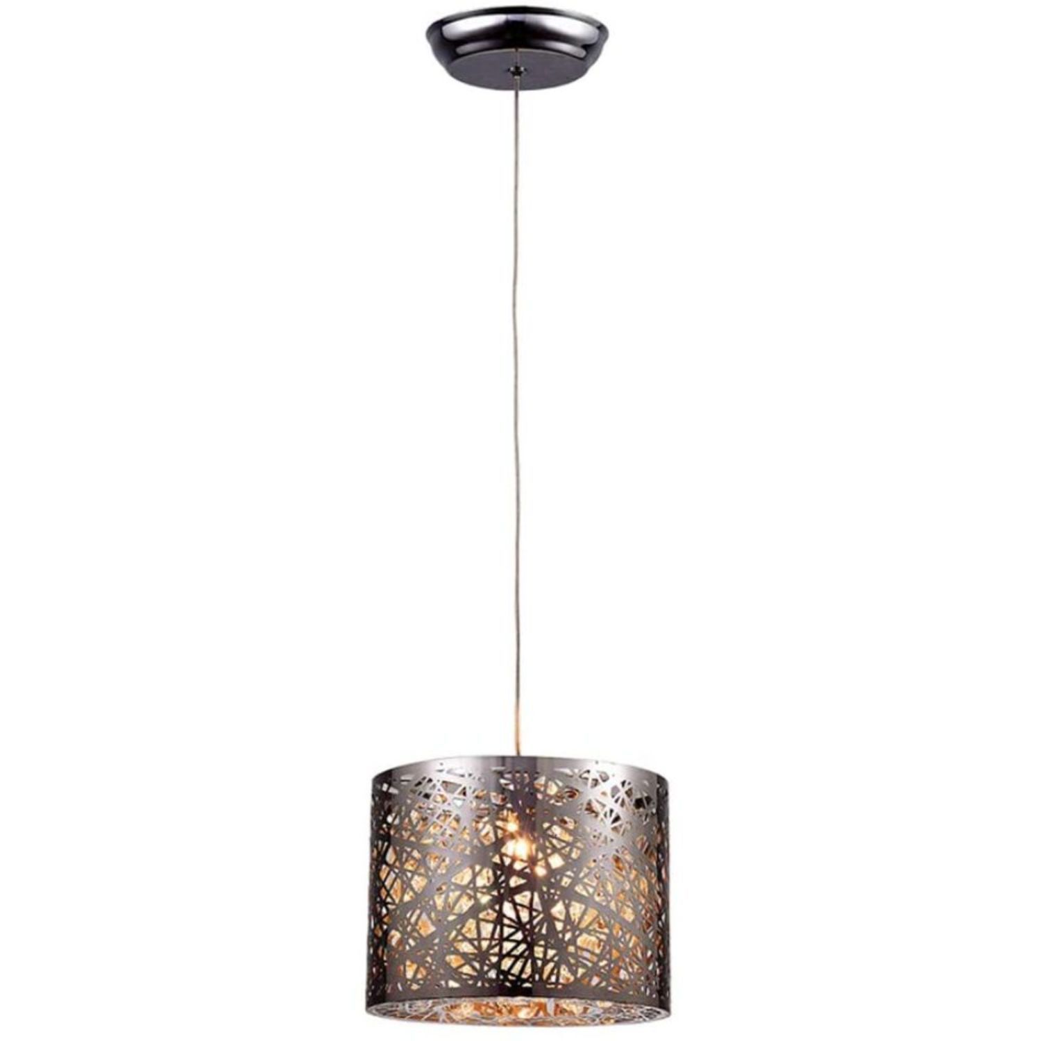 Evelyn 1-light Chrome 10-inch Crystal Pendant Lamp showcasing its elegant design and artistic crystal shade.