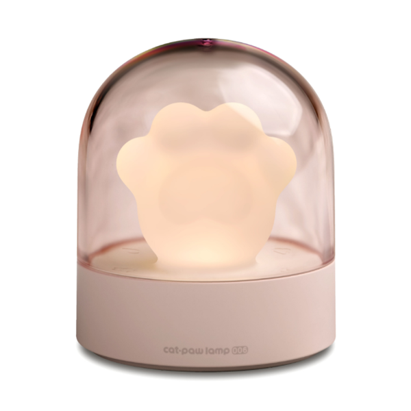 A cute cat paw-shaped night light with soft glowing light and a music box feature, perfect for home decor.