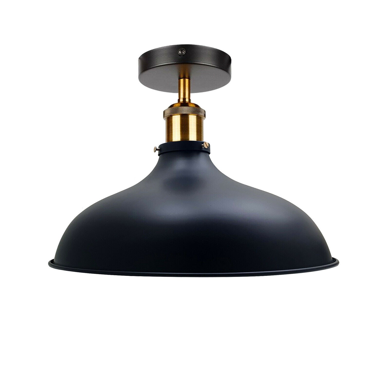 Flush mount ceiling light fixture in black metal, showcasing a stylish design suitable for various interiors.