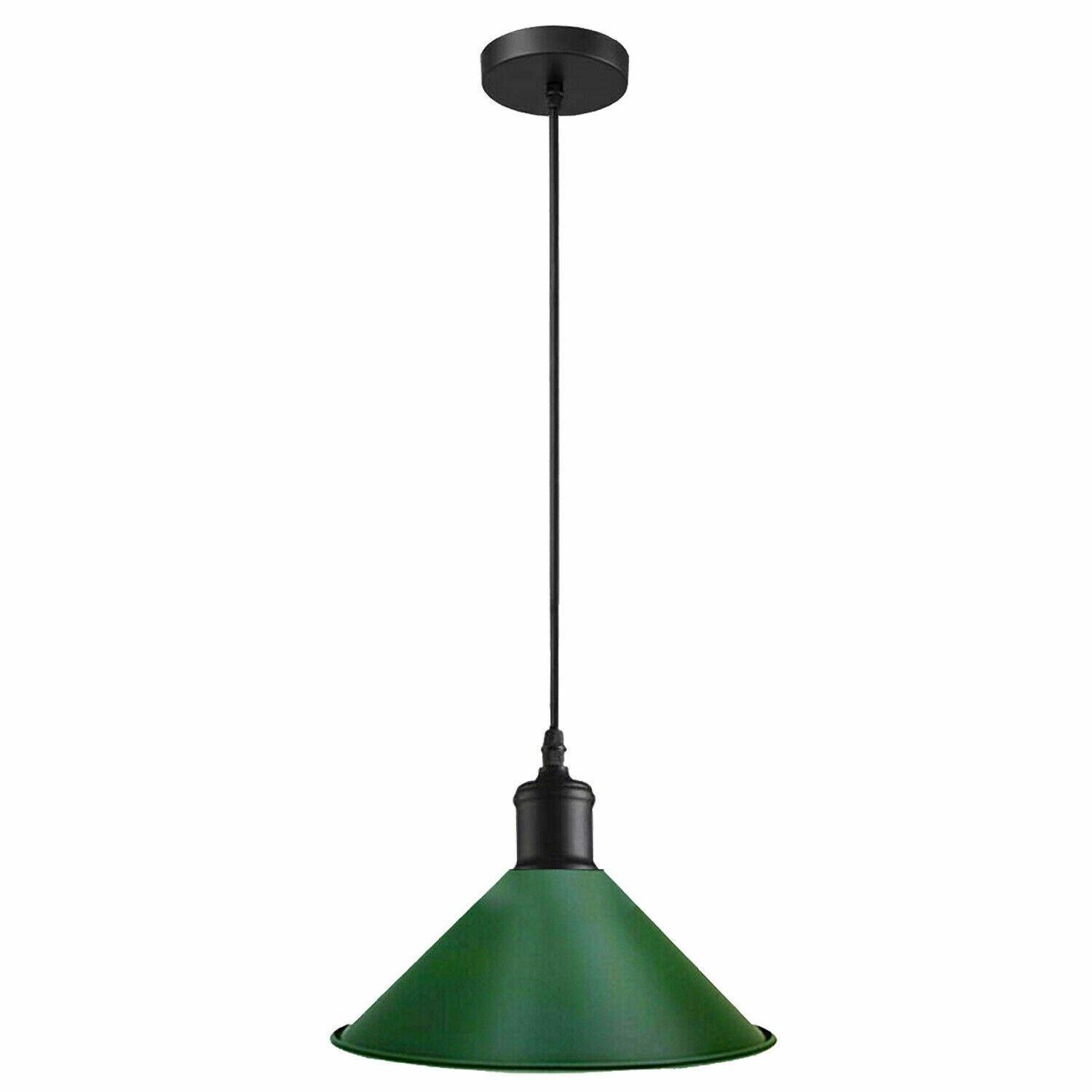 Green Pendant Lamp with industrial design, featuring a metallic finish and 95cm cable, perfect for modern interiors.