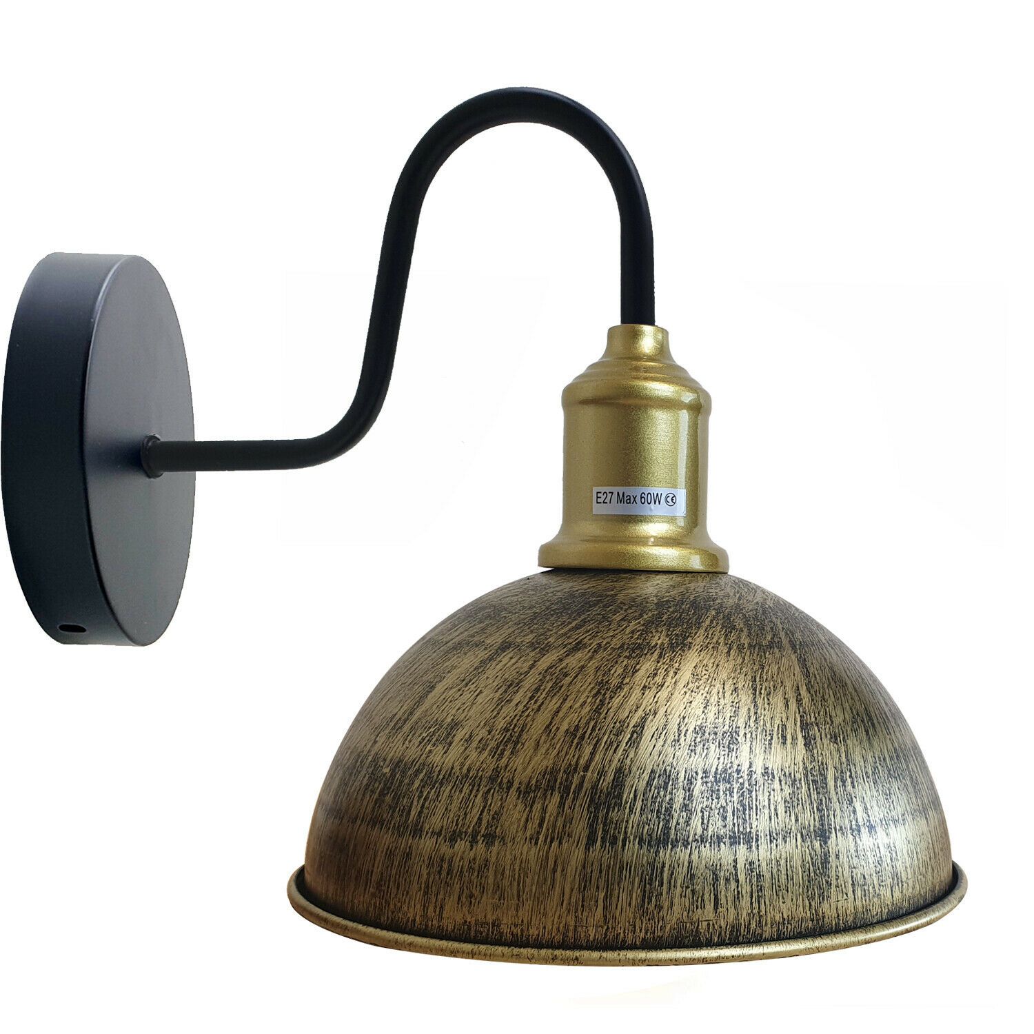 Half round shape modern vintage retro rustic sconce wall light lamp with metal shade, perfect for home decor.