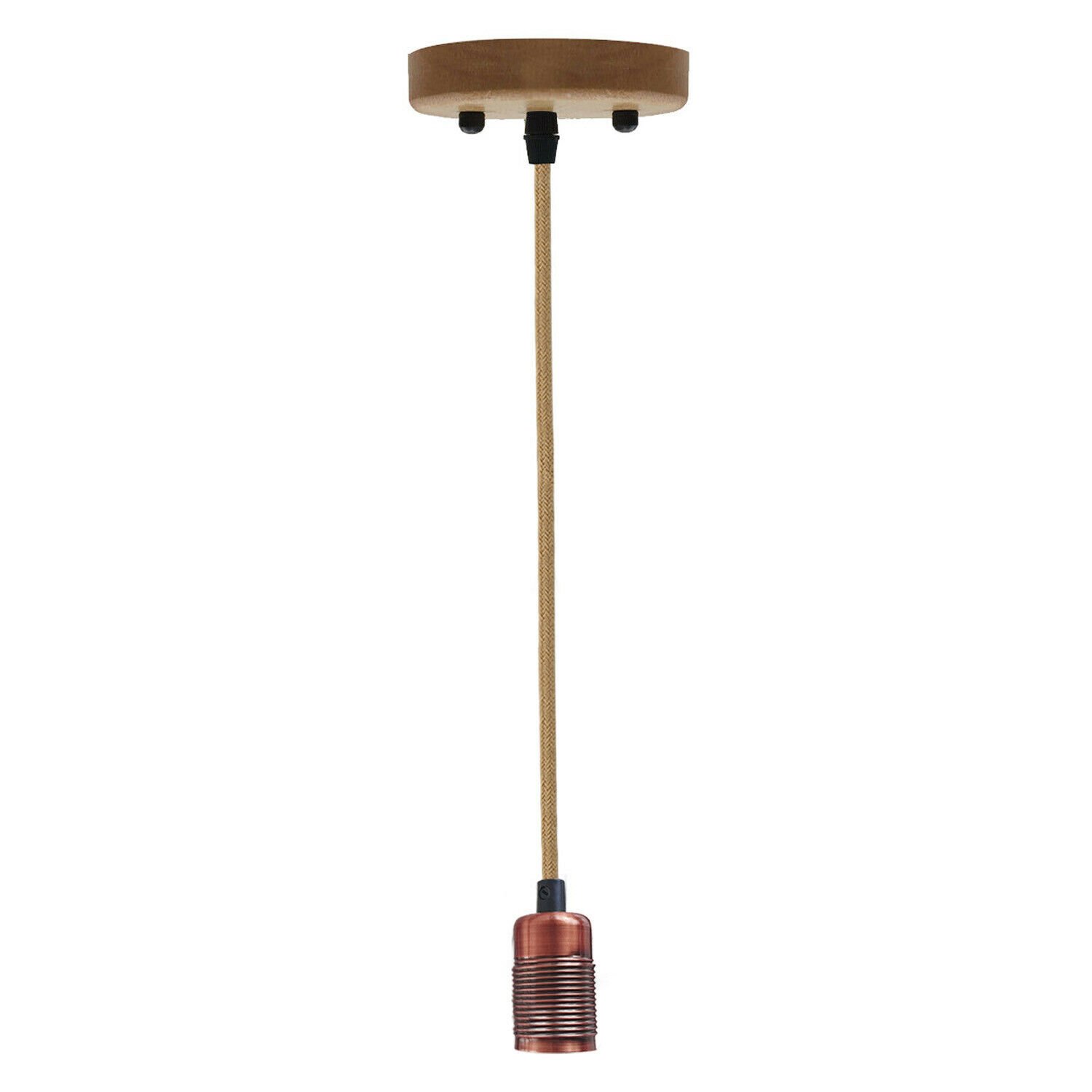 Hemp Pendant Light with E27 Copper Holder showcasing a rustic design and vintage style, perfect for home and commercial use.