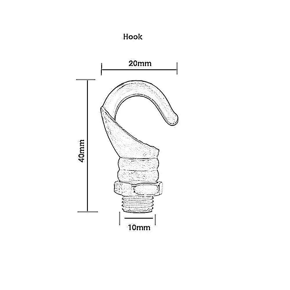 A green brass Hook Ring Ceiling Hook designed for hanging pendants and chandeliers, showcasing its durable aluminum construction.