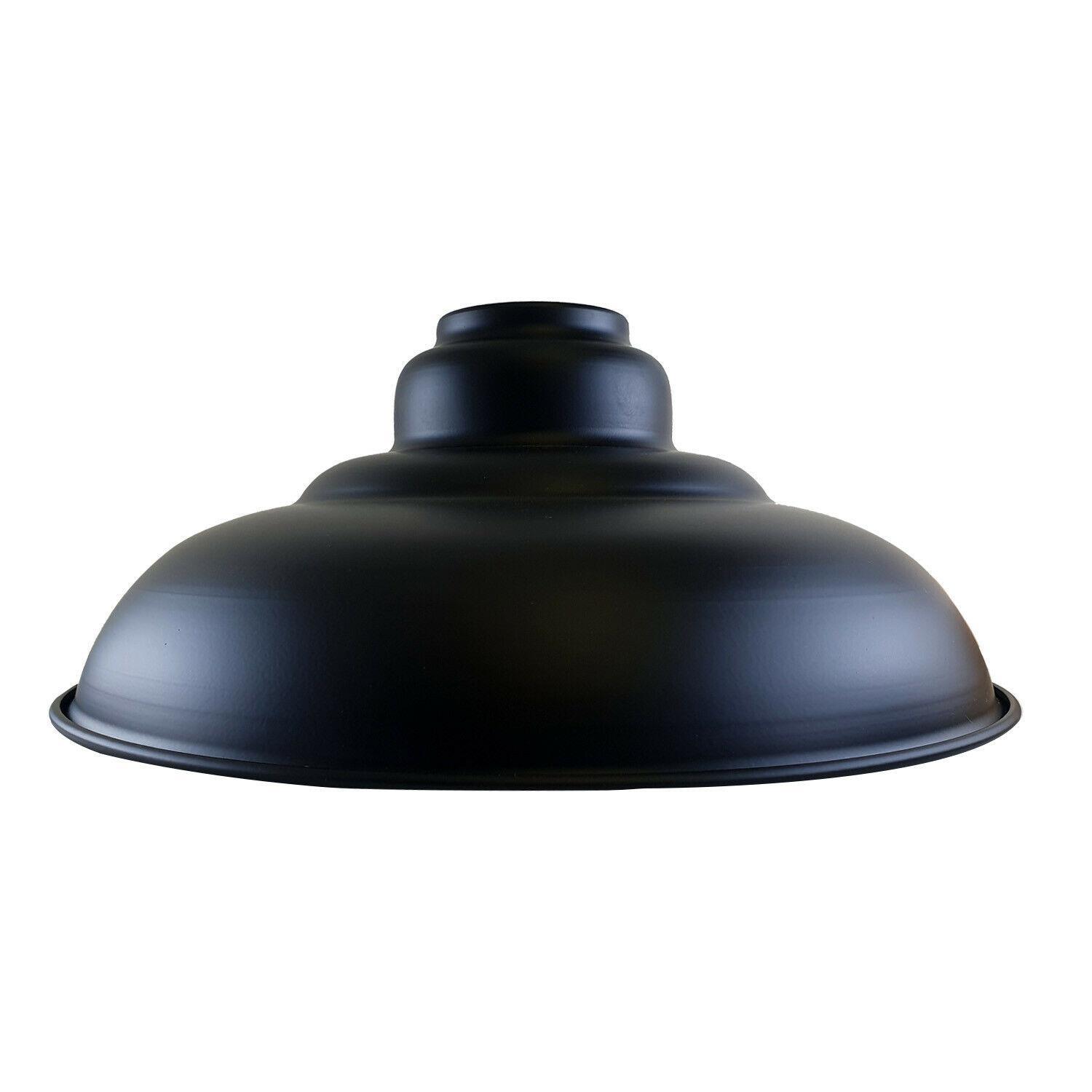 Industrial 320mm Wide Curvy Lamp Shade in various colors showcasing its unique design and metal finish.