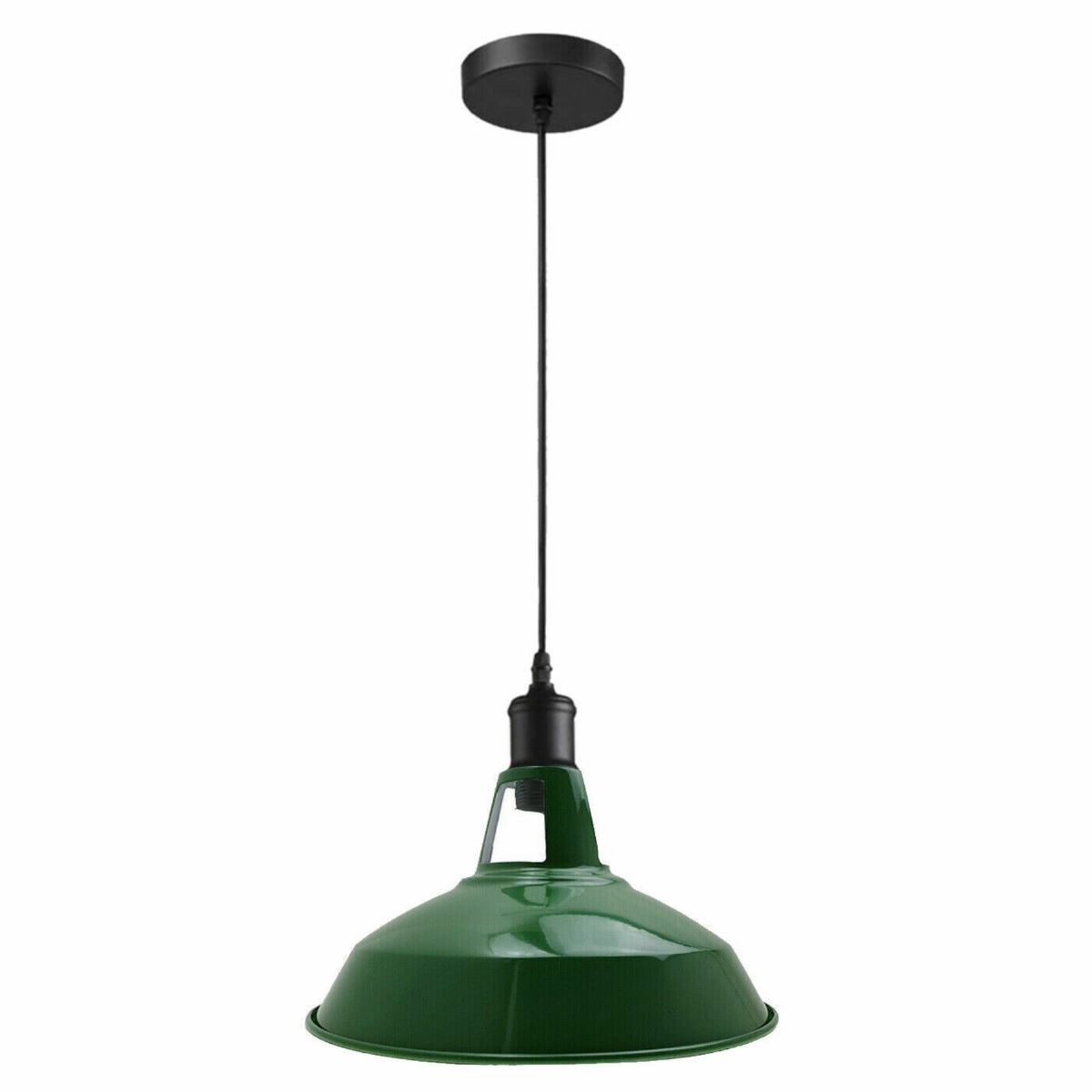 Industrial Metal Barn Green Pendant Light showcasing its stylish design and durable metal construction.