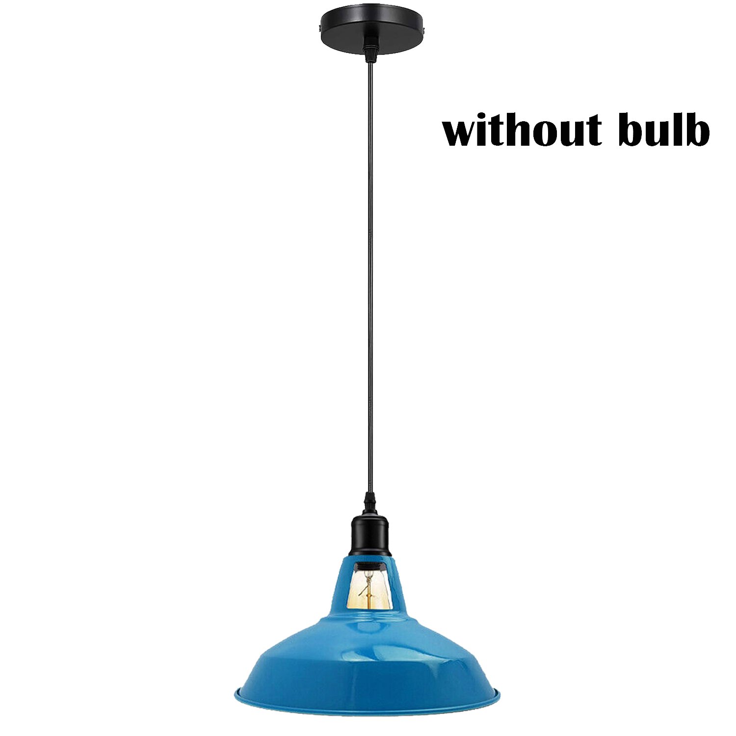 Industrial Metal Barn Pendant Light in Blue, showcasing its stylish design and metal finish, perfect for home and commercial use.