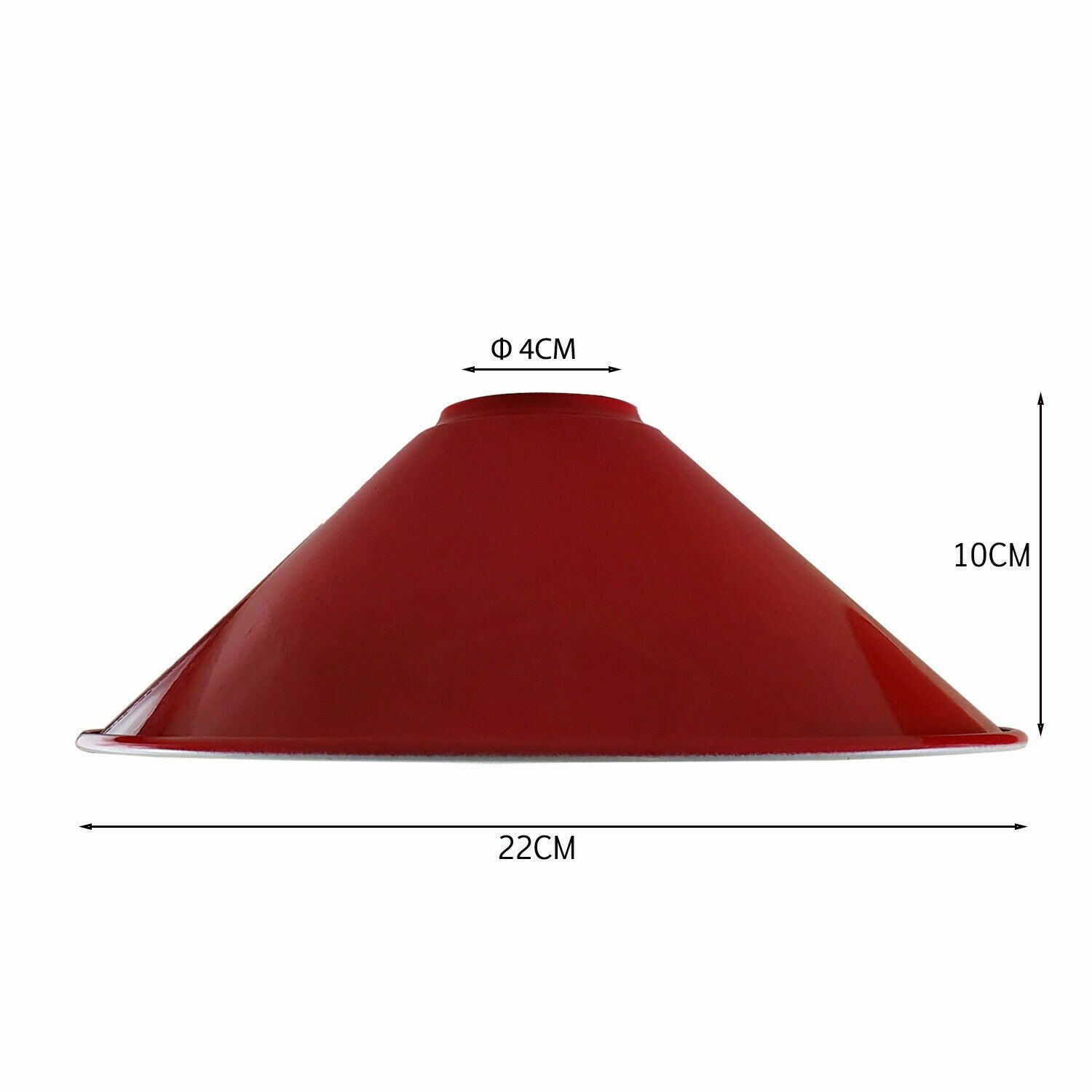 Industrial Metal Ceiling Pendant Light Shade in glossy red finish, showcasing a contemporary design suitable for various interiors.