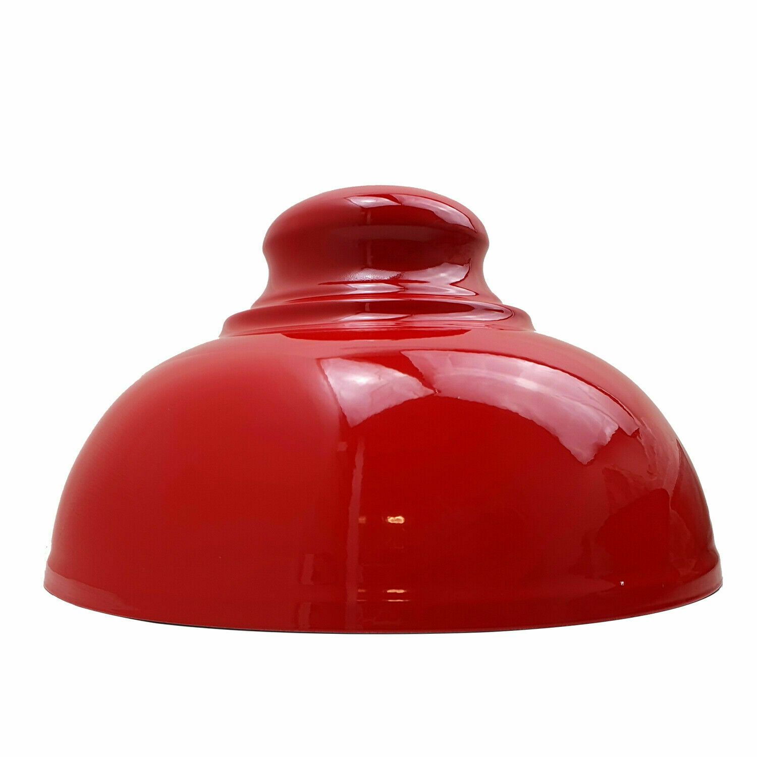 Industrial Metal Ceiling Pendant Light Shade in glossy red finish, showcasing a contemporary design suitable for various interiors.