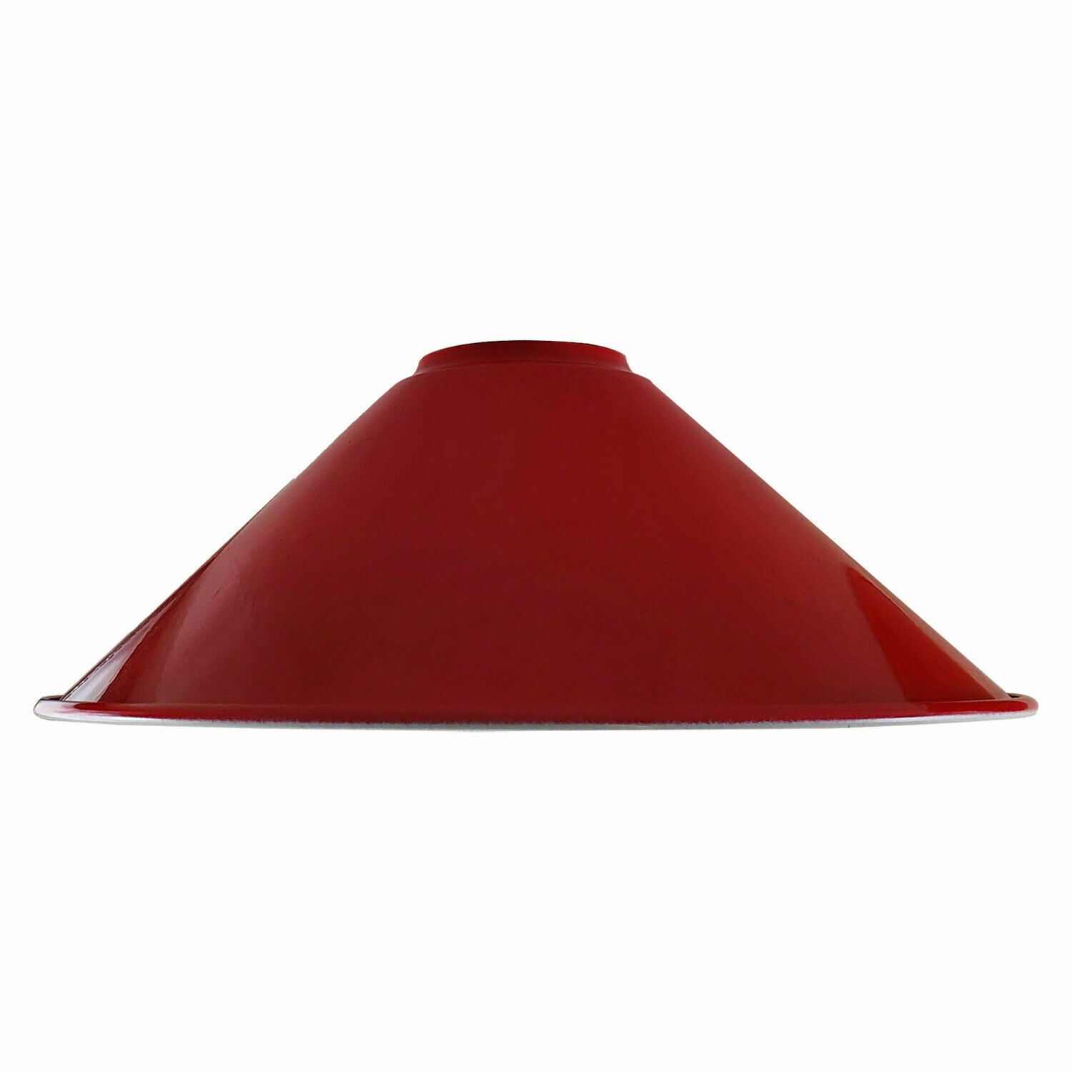 Industrial Metal Ceiling Pendant Light Shade in glossy red finish, showcasing a contemporary design suitable for various interiors.