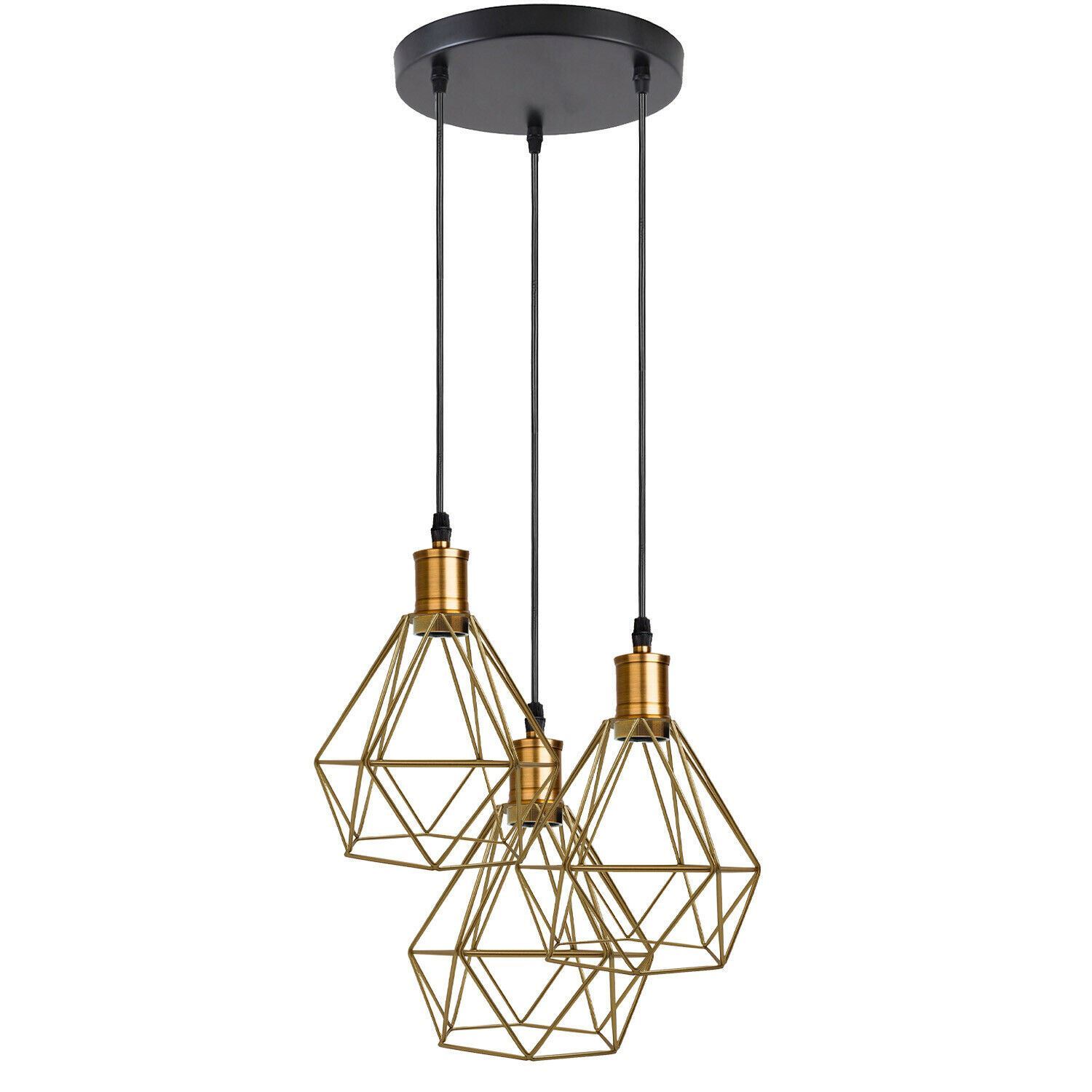 Industrial Retro style 3-Light Pendant lights with adjustable cords in various colors, showcasing a unique design suitable for home and commercial use.