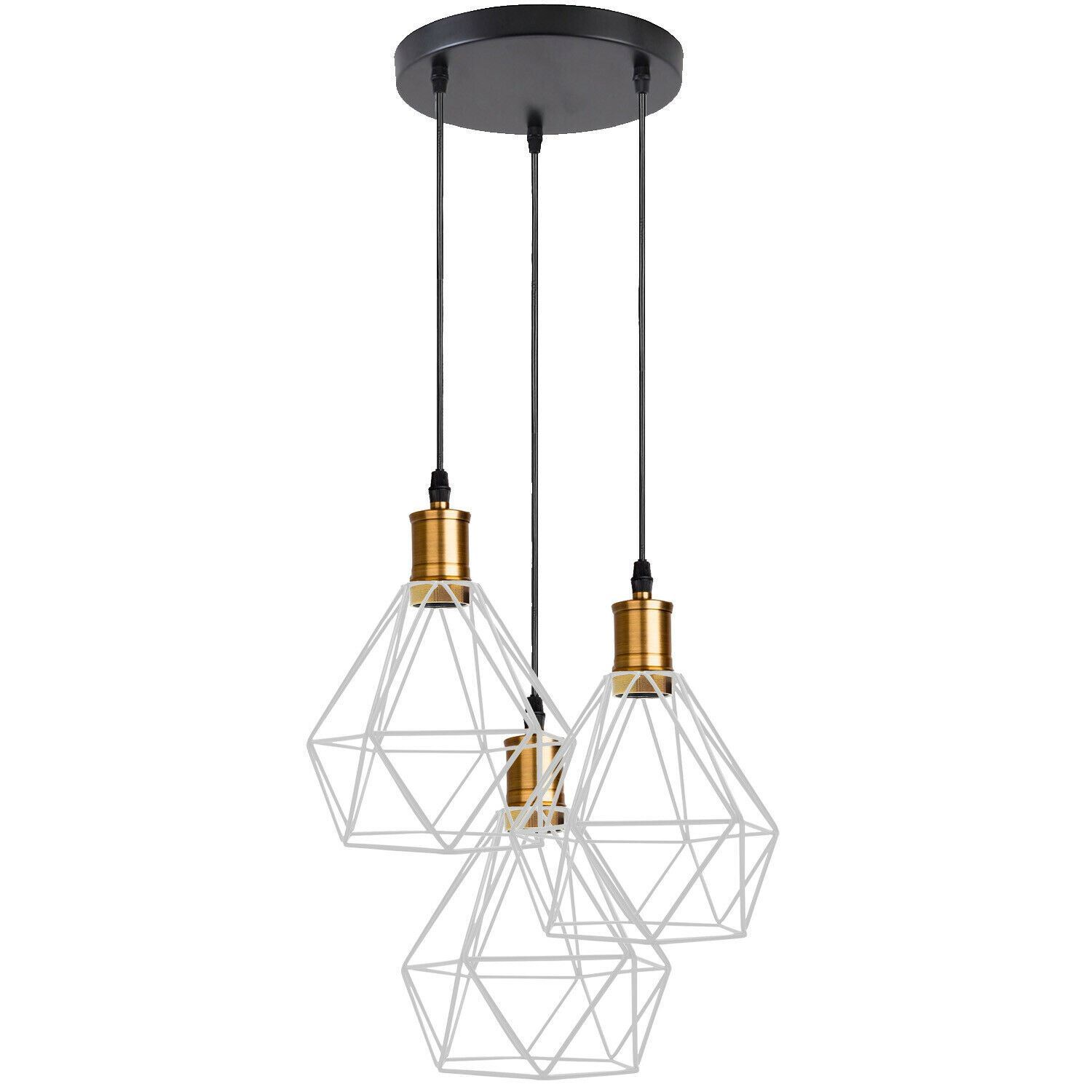 Industrial Retro style 3-Light Pendant lights with adjustable cords in various colors, showcasing a unique design suitable for home and commercial use.