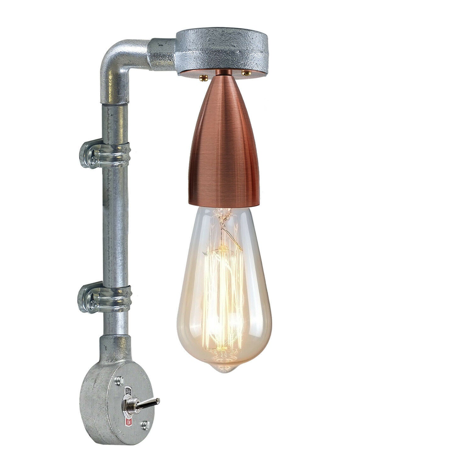 Industrial Retro Stylish Wall Designer Light made of galvanized iron with a vintage design, perfect for indoor spaces.