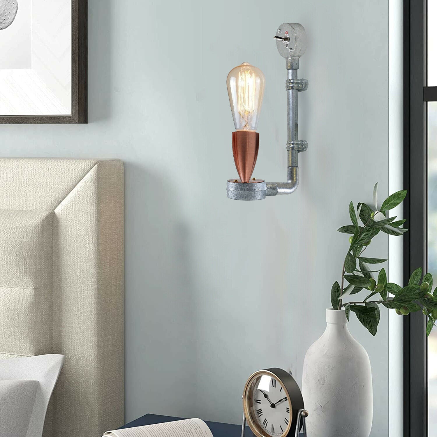 Industrial Retro Stylish Wall Designer Light made of galvanized iron with a vintage design, perfect for indoor spaces.