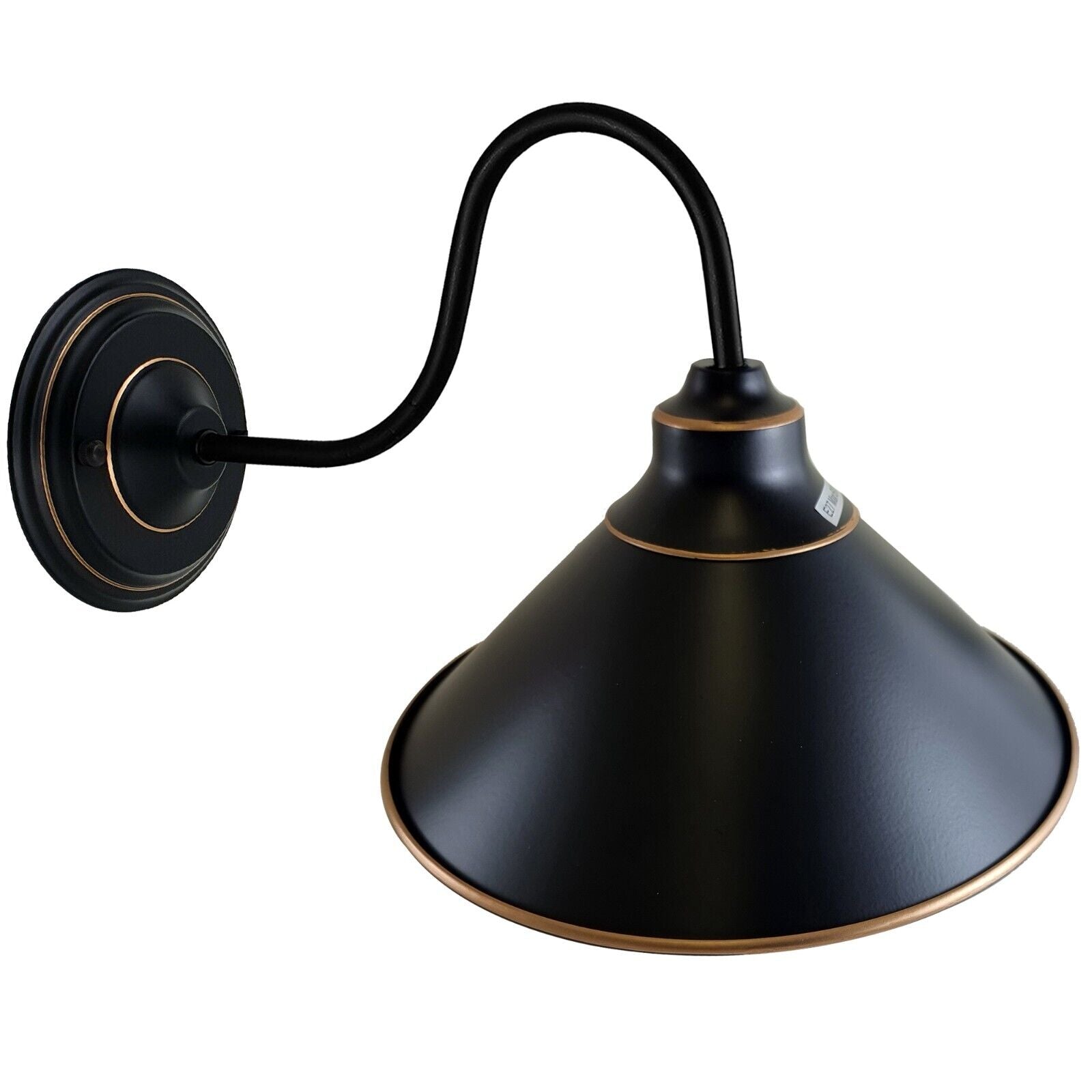 Industrial Vintage Metal Black Wall Lamp with E27 UK holder, showcasing elegant design and durable metal construction.