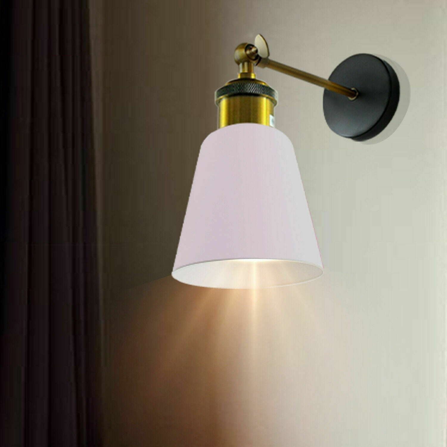 Industrial Vintage Modern Single White Wall Sconce Lamp showcasing a sleek white metal design with an industrial aesthetic.