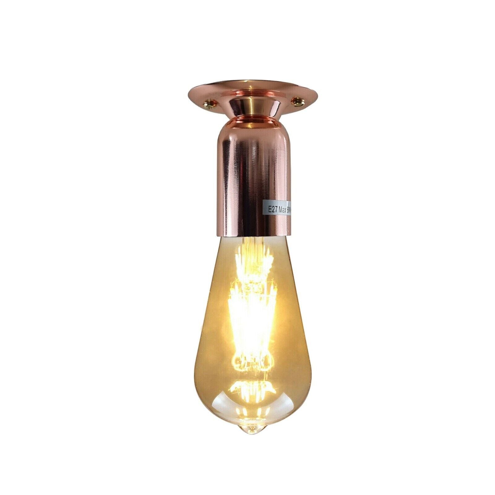 Industrial Vintage Retro Ceiling Light in Rose Gold finish, showcasing its elegant design and E27 lamp base, perfect for indoor spaces.