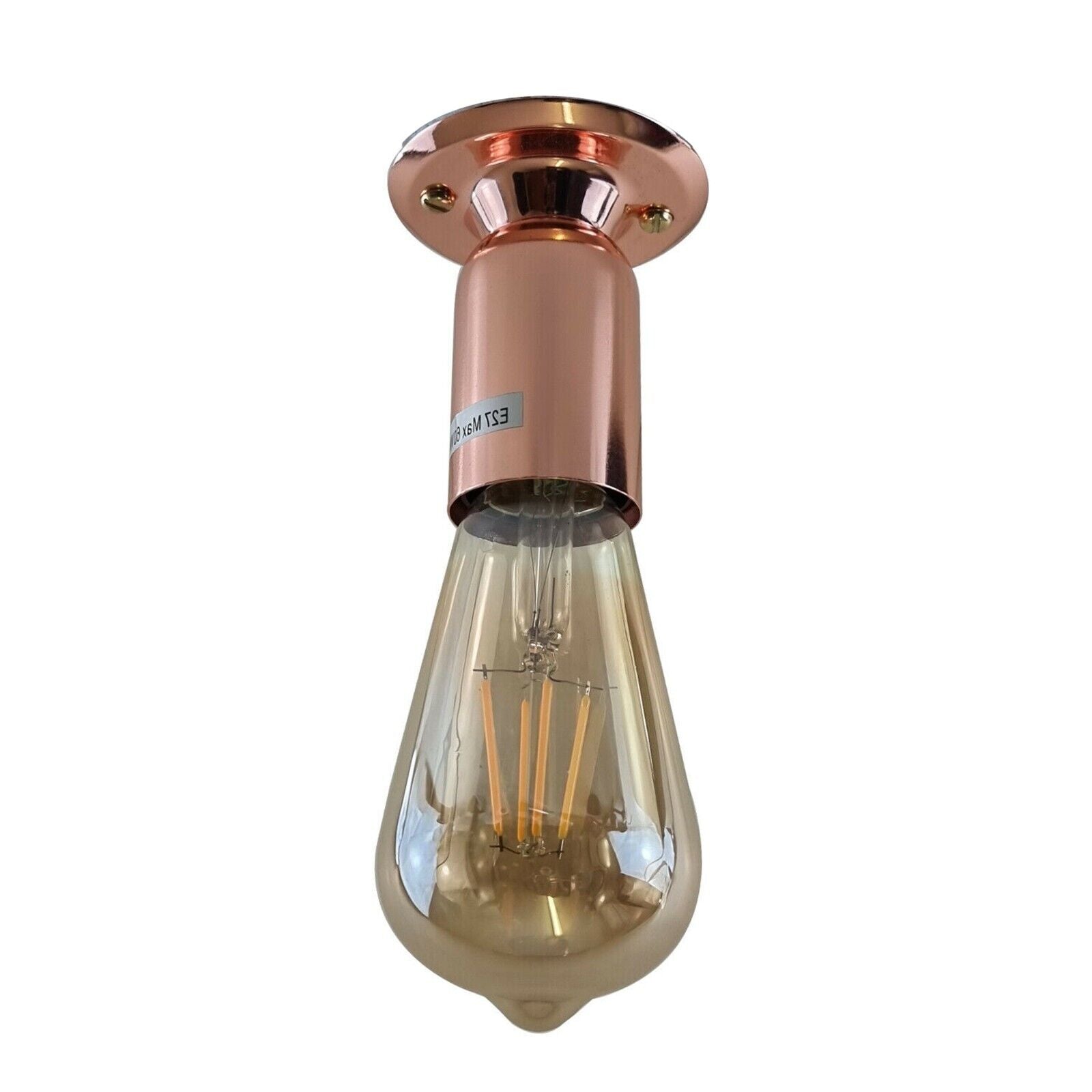 Industrial Vintage Retro Ceiling Light in Rose Gold finish, showcasing its elegant design and E27 lamp base, perfect for indoor spaces.