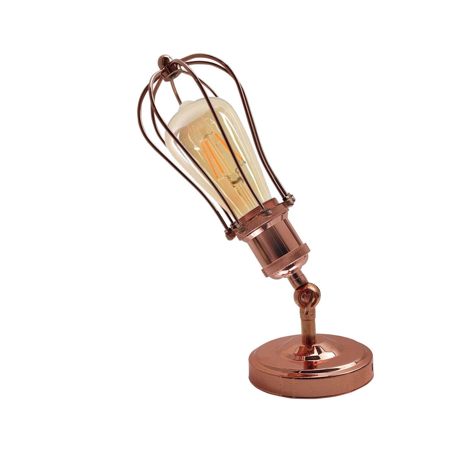 Industrial Vintage Retro Rose Gold Sconce Wall Light with balloon-shaped cage design, perfect for elegant home decor.