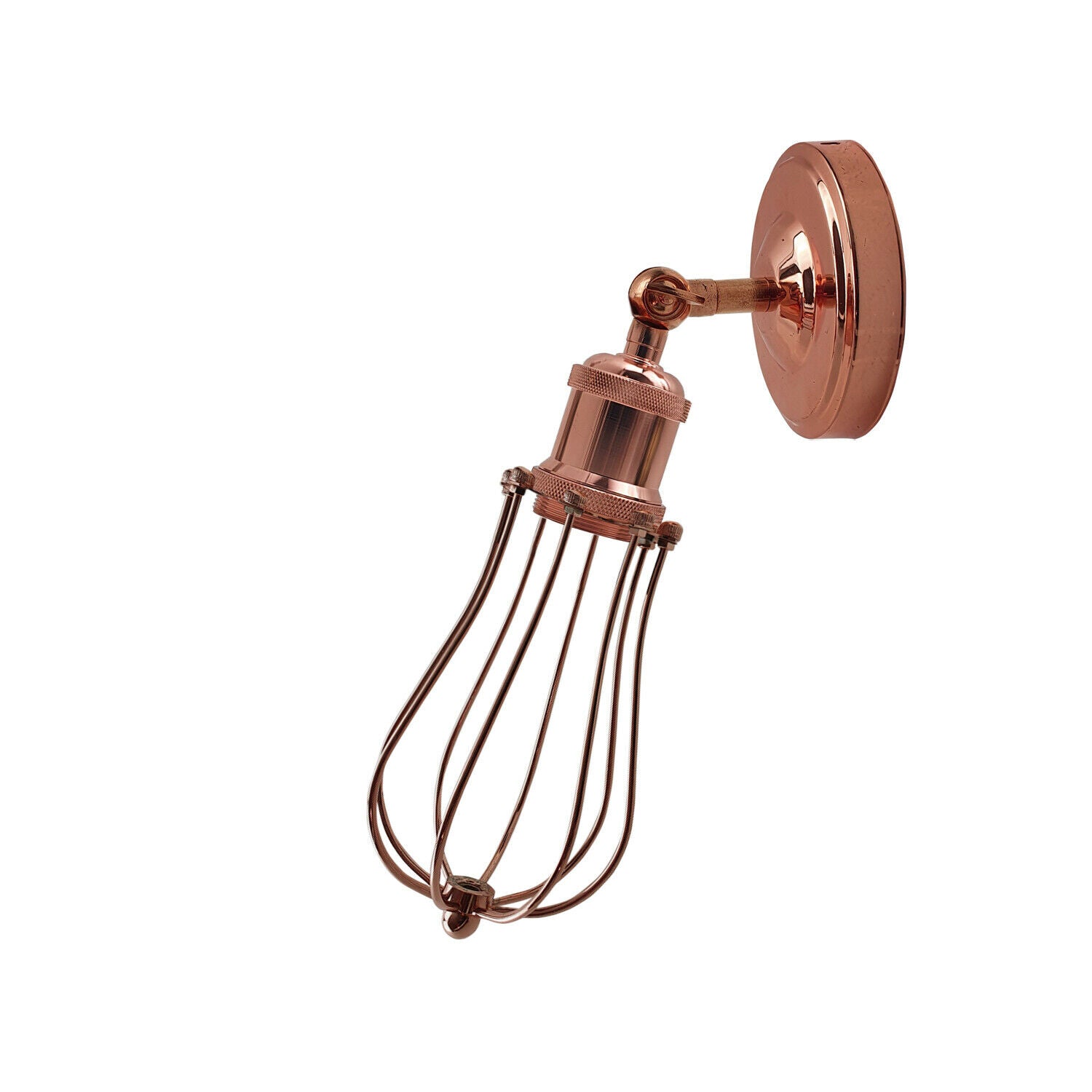 Industrial Vintage Retro Rose Gold Sconce Wall Light with balloon-shaped cage design, perfect for elegant home decor.