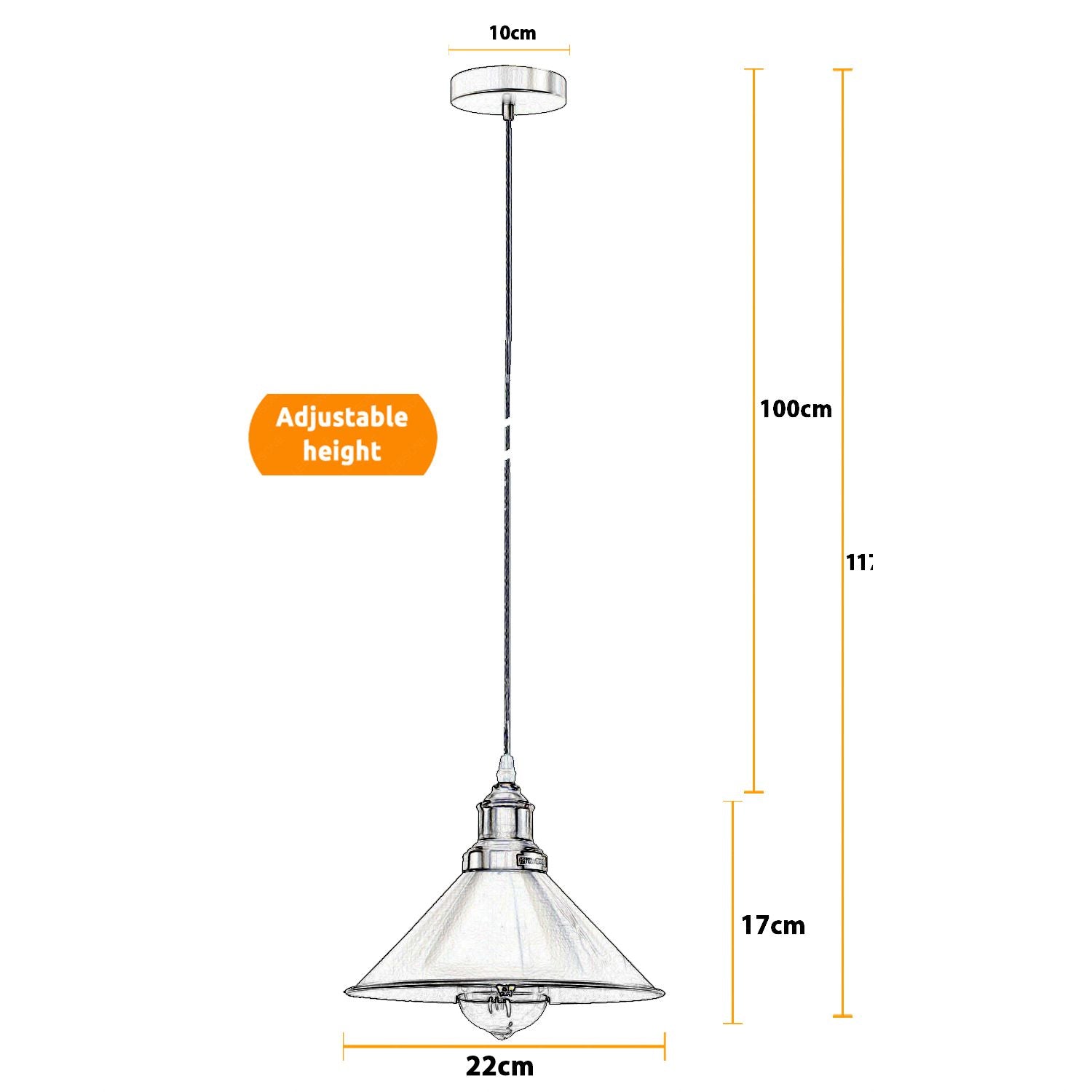 Industrial Vintage single ceiling pendant light in green metal cone design, showcasing its stylish and durable construction.