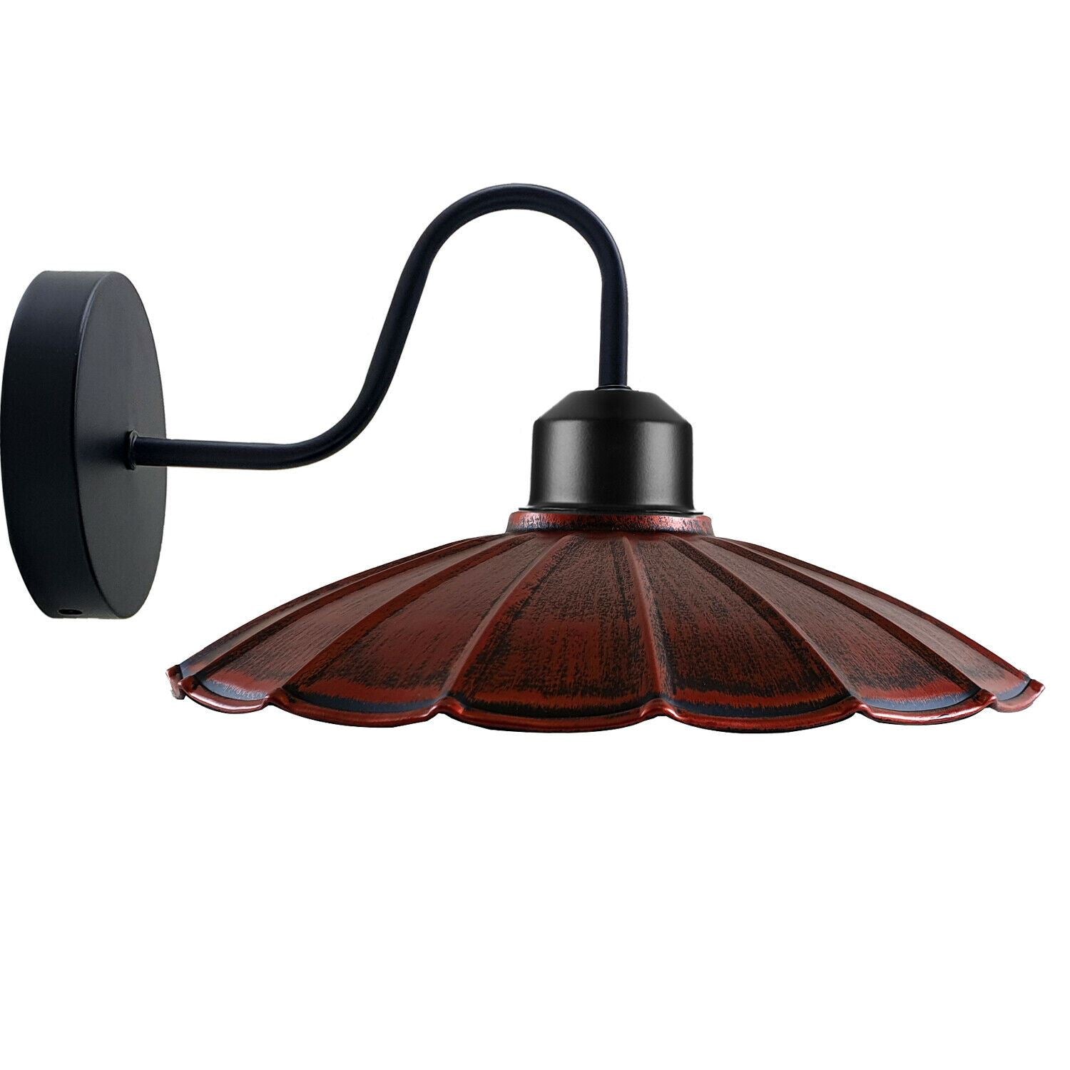 Industrial wall light with a metal lamp shade in various colors, showcasing rustic elegance and modern design.