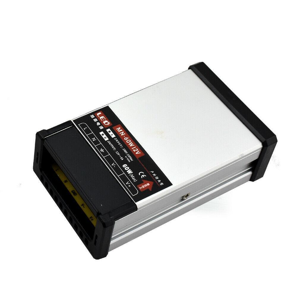 IP45 Rainproof 12V LED Driver Transformer Power Supply with aluminum casing, designed for outdoor LED lighting applications.