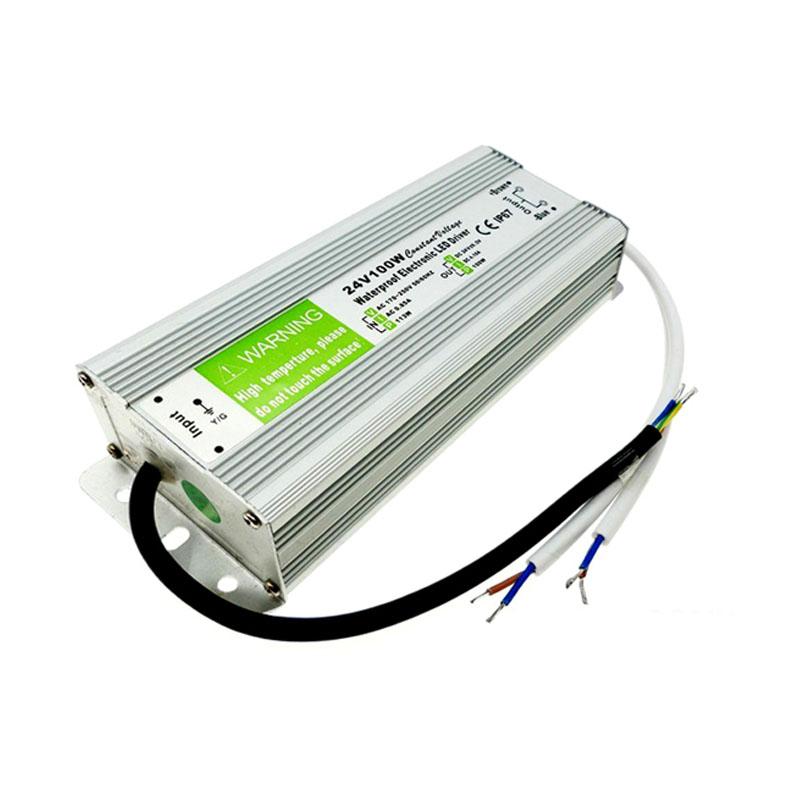 IP67 DC 24V 100W LED Driver Power Supply with waterproof casing, designed for outdoor use and equipped with safety features.