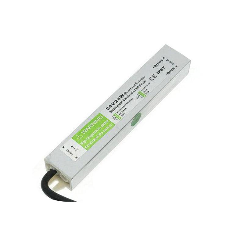 IP67 DC 24V 24W LED Driver Power Supply with waterproof casing and multiple protection features.