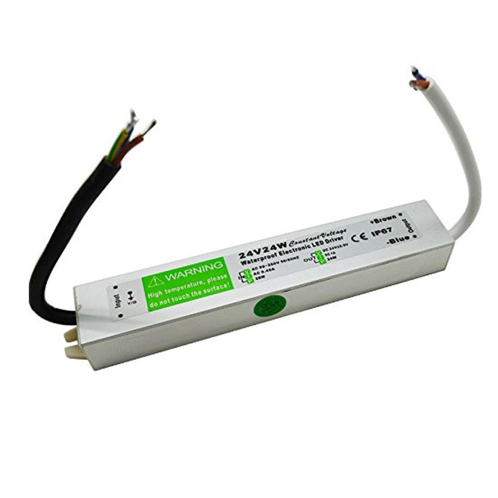 IP67 DC 24V 24W LED Driver Power Supply with waterproof casing and multiple protection features.