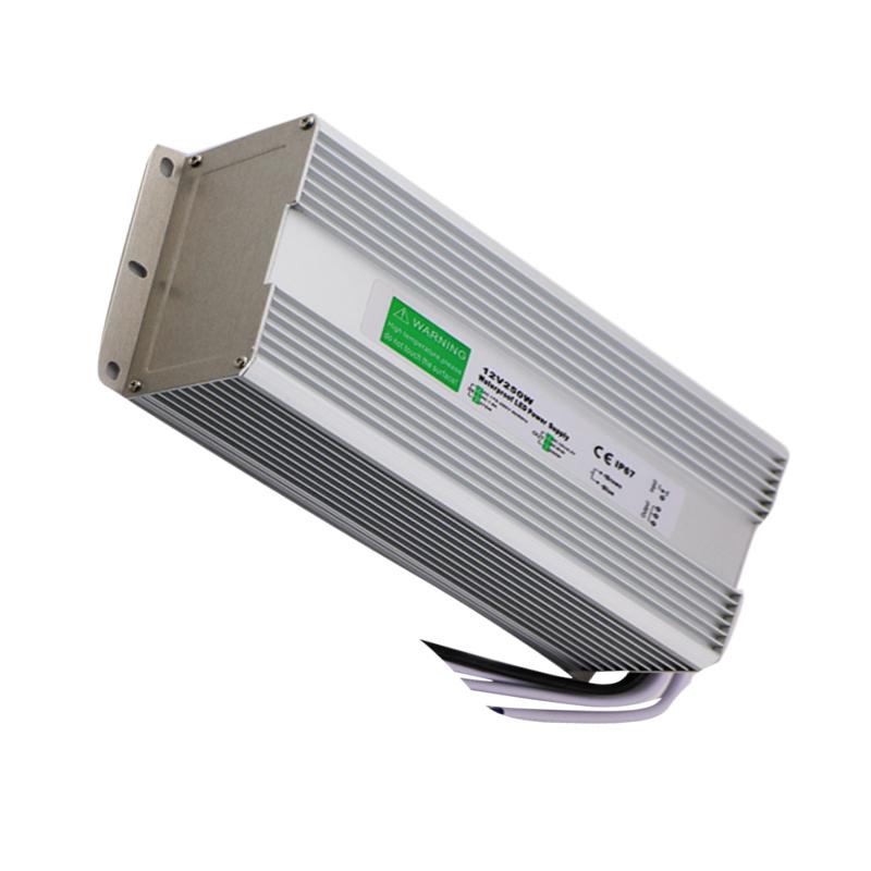 IP67 Waterproof LED Transformer 12V, showcasing its robust design and waterproof features, ideal for outdoor lighting applications.