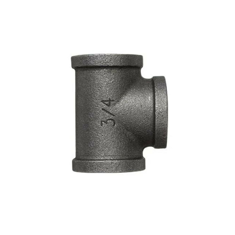 Iron Tee Pipe lighting part made of cast iron, featuring an antique style and screw connection, ideal for various decorative applications.