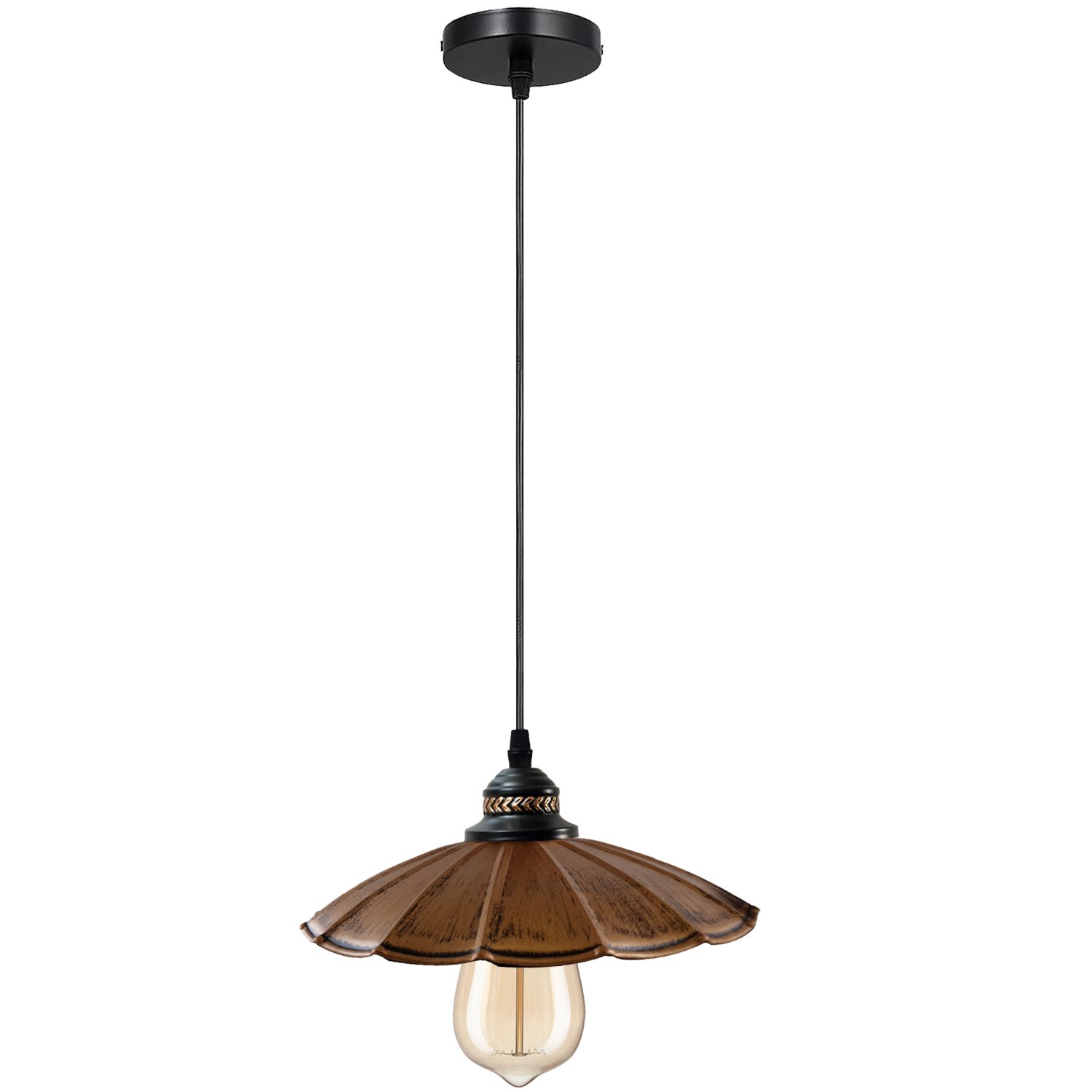 Stylish Kitchen Pendant Lighting with metal shade and E27 lamp base, available in multiple colors.