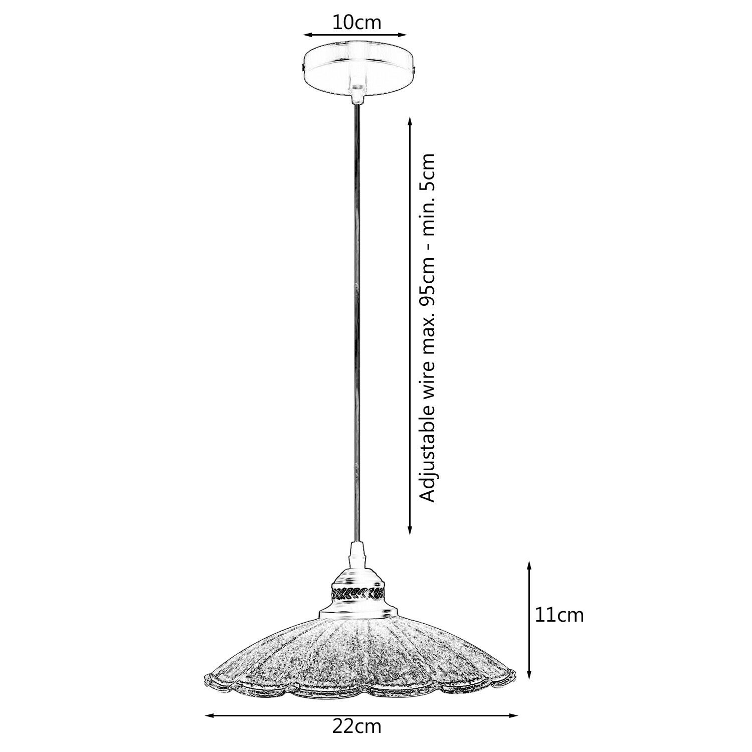 Stylish Kitchen Pendant Lighting with metal shade and E27 lamp base, available in multiple colors.